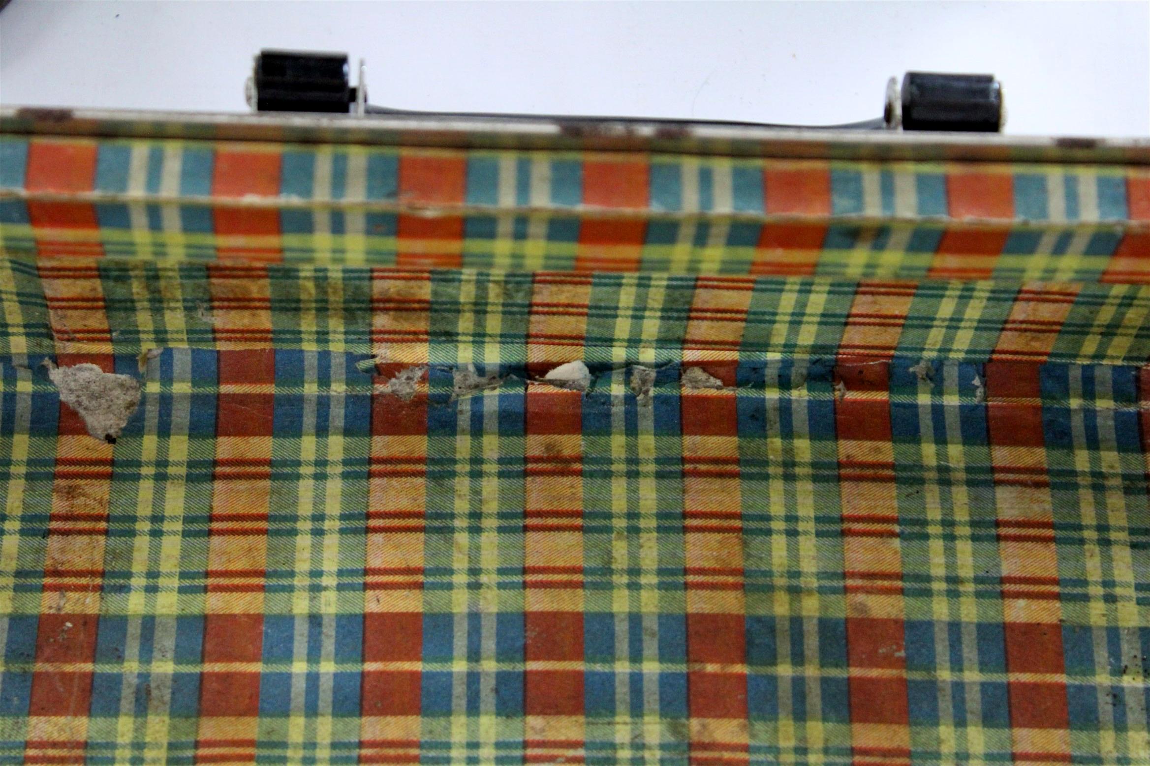 Vintage Suitcase with Original Luggage Labels, 1950s For Sale 9