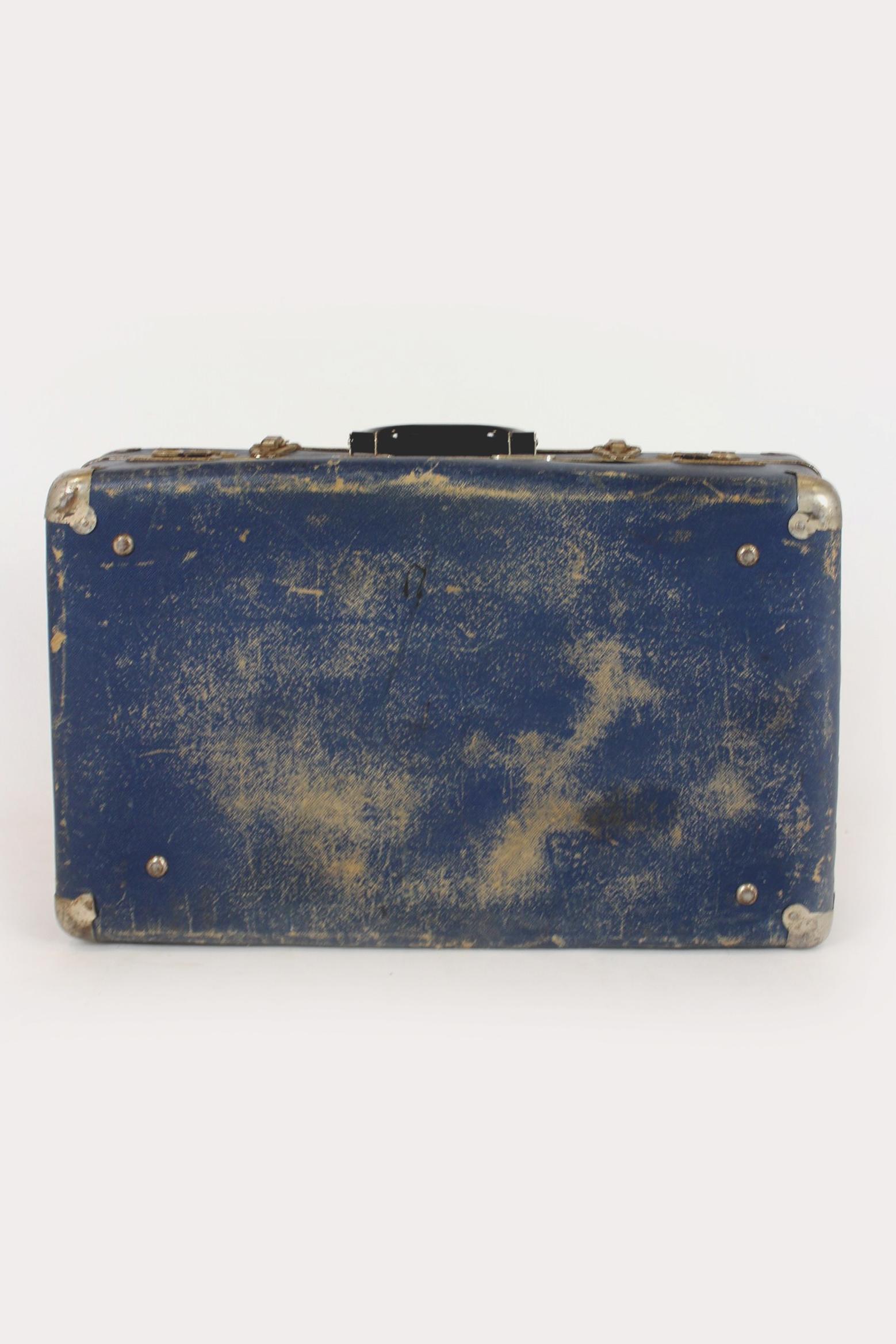Vintage Suitcase with Original Luggage Labels, 1950s For Sale 15