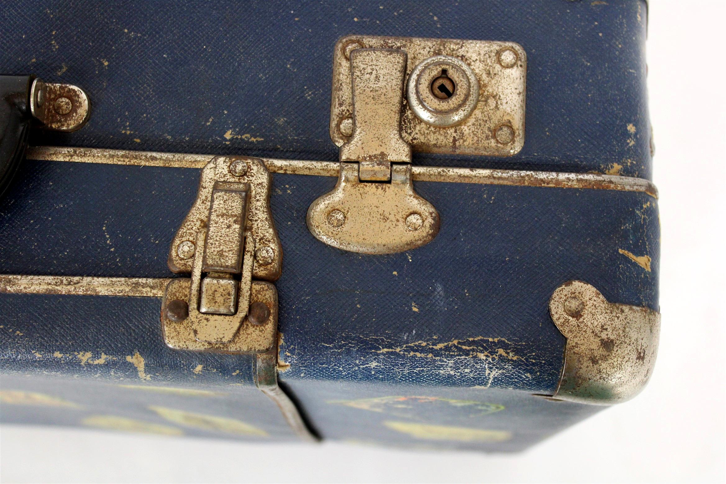 Other Vintage Suitcase with Original Luggage Labels, 1950s For Sale