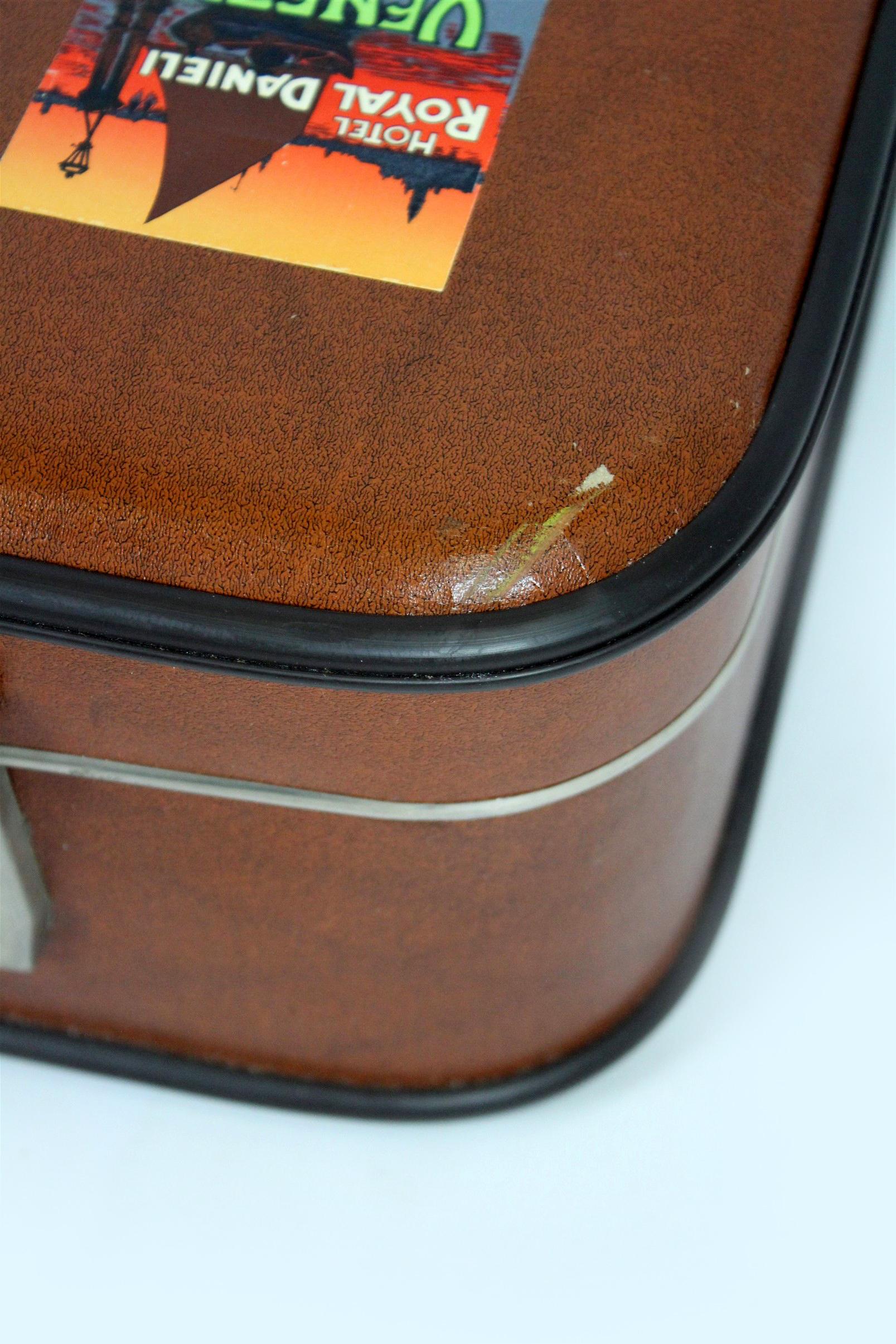 Vintage Suitcase with Original Stickers, 1960s In Good Condition In Żory, PL