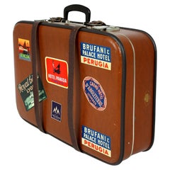 Vintage Suitcase with Original Stickers, 1960s