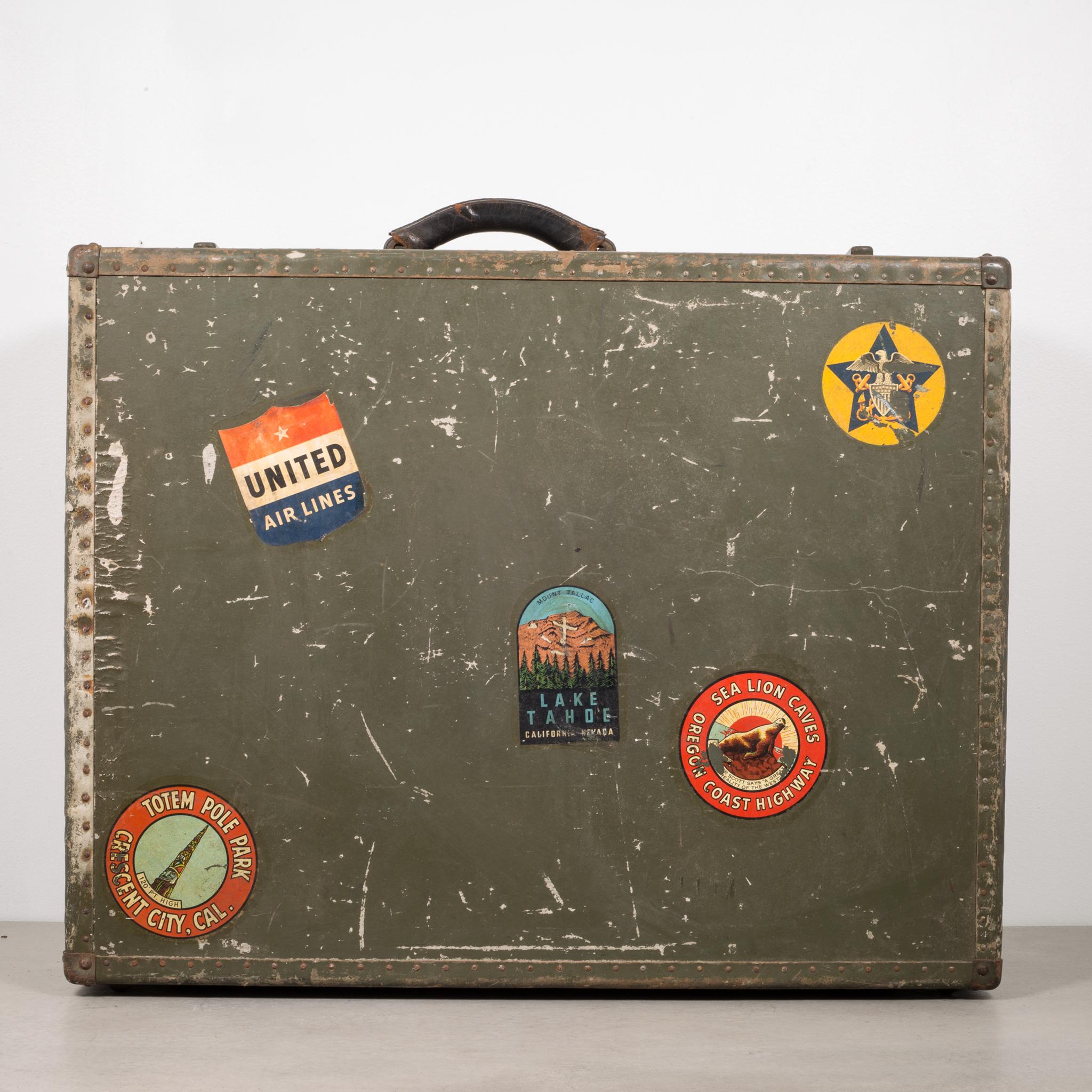 About

This is a vintage suitcase with a thick leather handle and original travel stickers. The suitcase and stickers have retained their original color with some damage on the body.

Creator unknown.
Date of manufacture circa 1940-1950
Materials