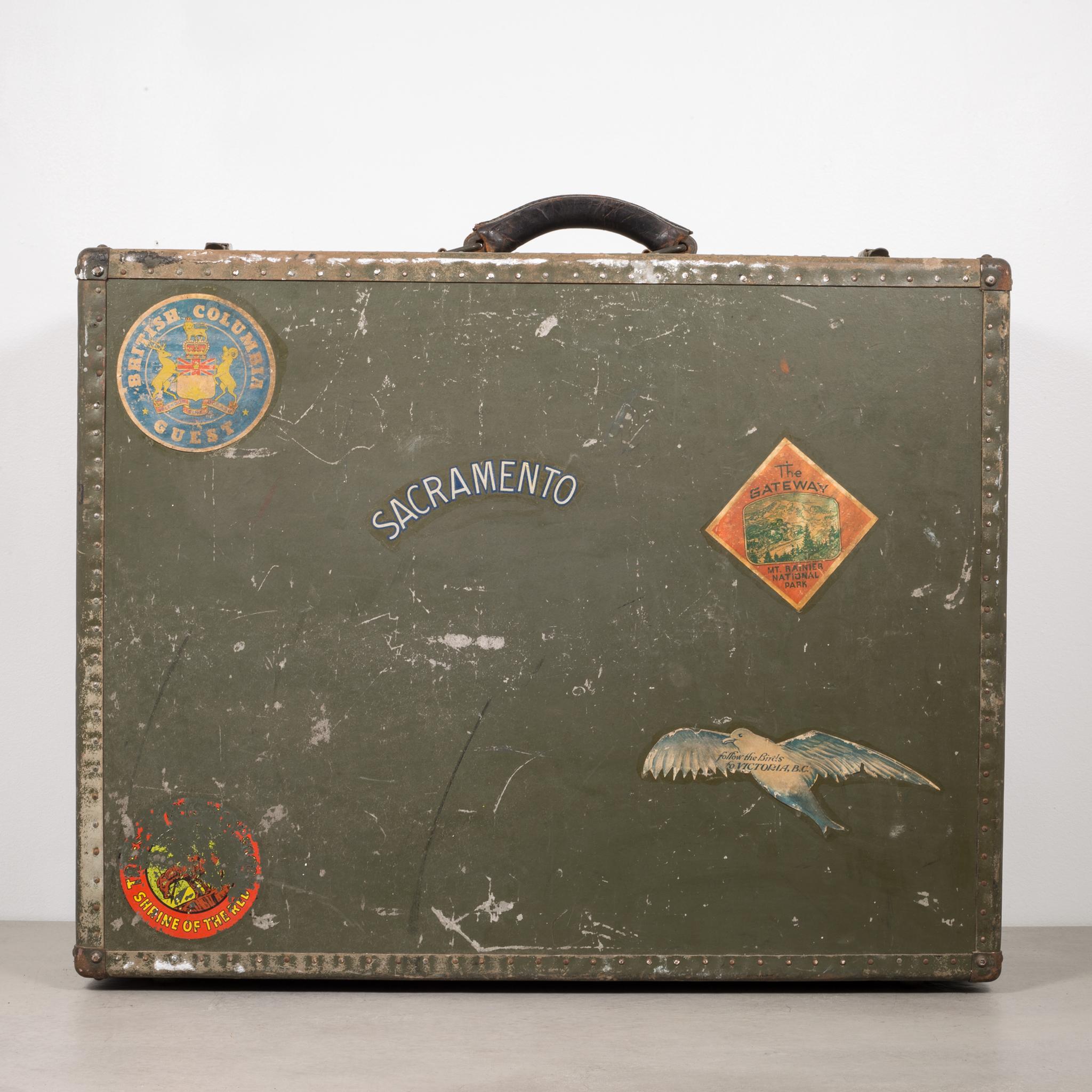 vintage suitcase with stickers