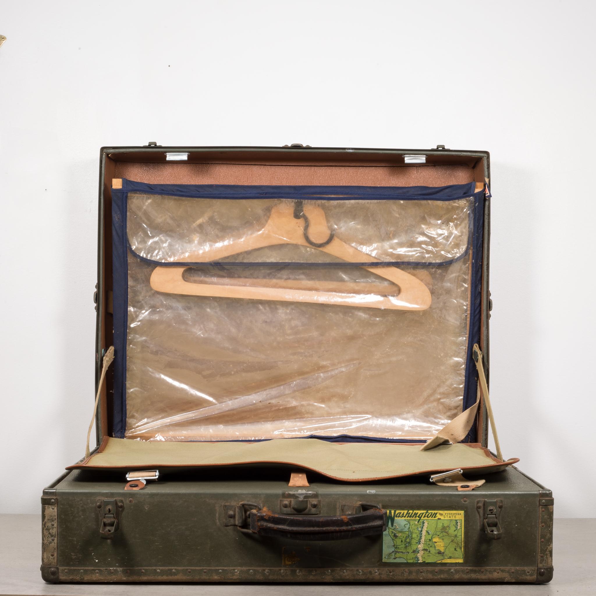 Vintage Suitcase with Original Travel Stickers, circa 1940-1950 1