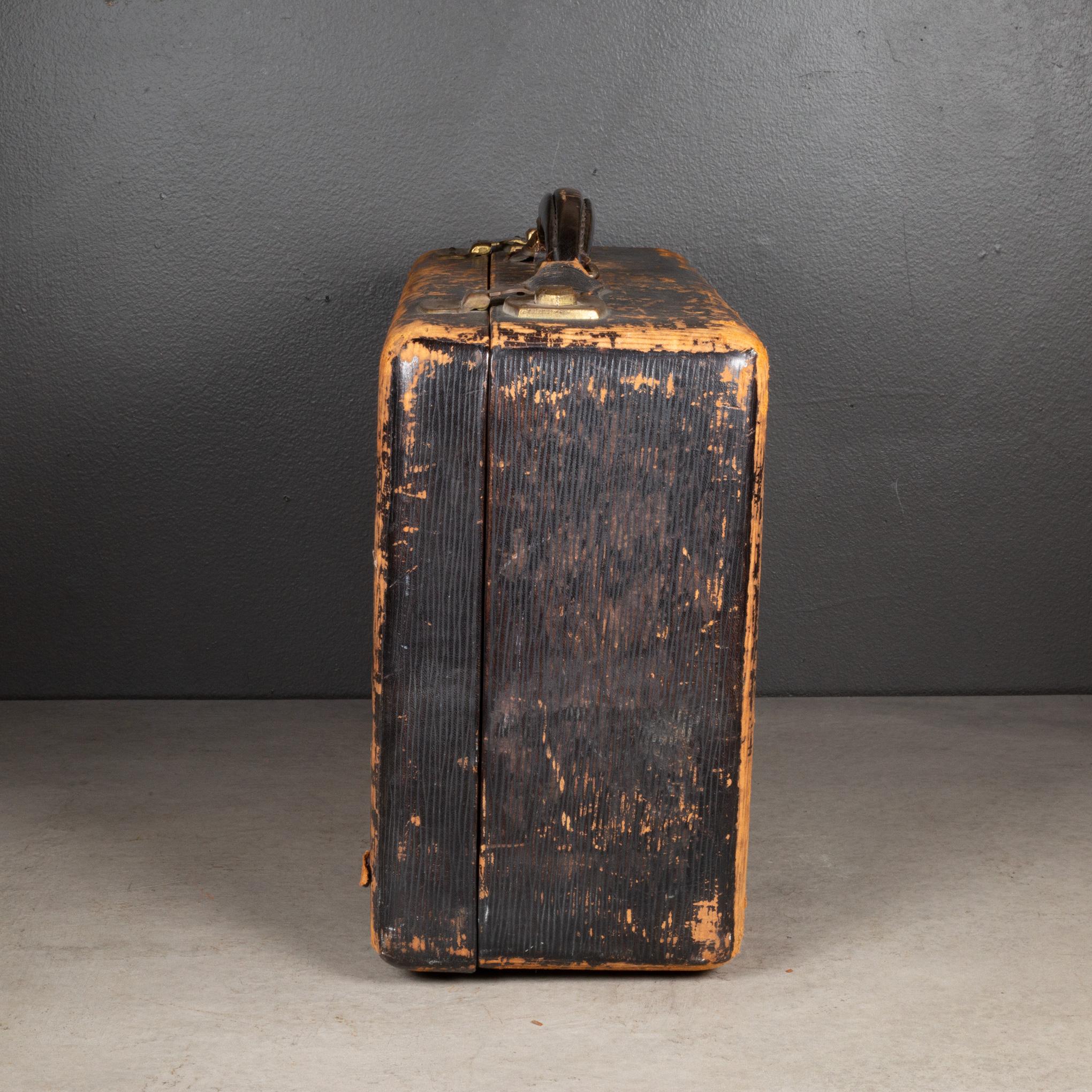 20th Century Vintage Suitcase with Original Travel Stickers c.1950