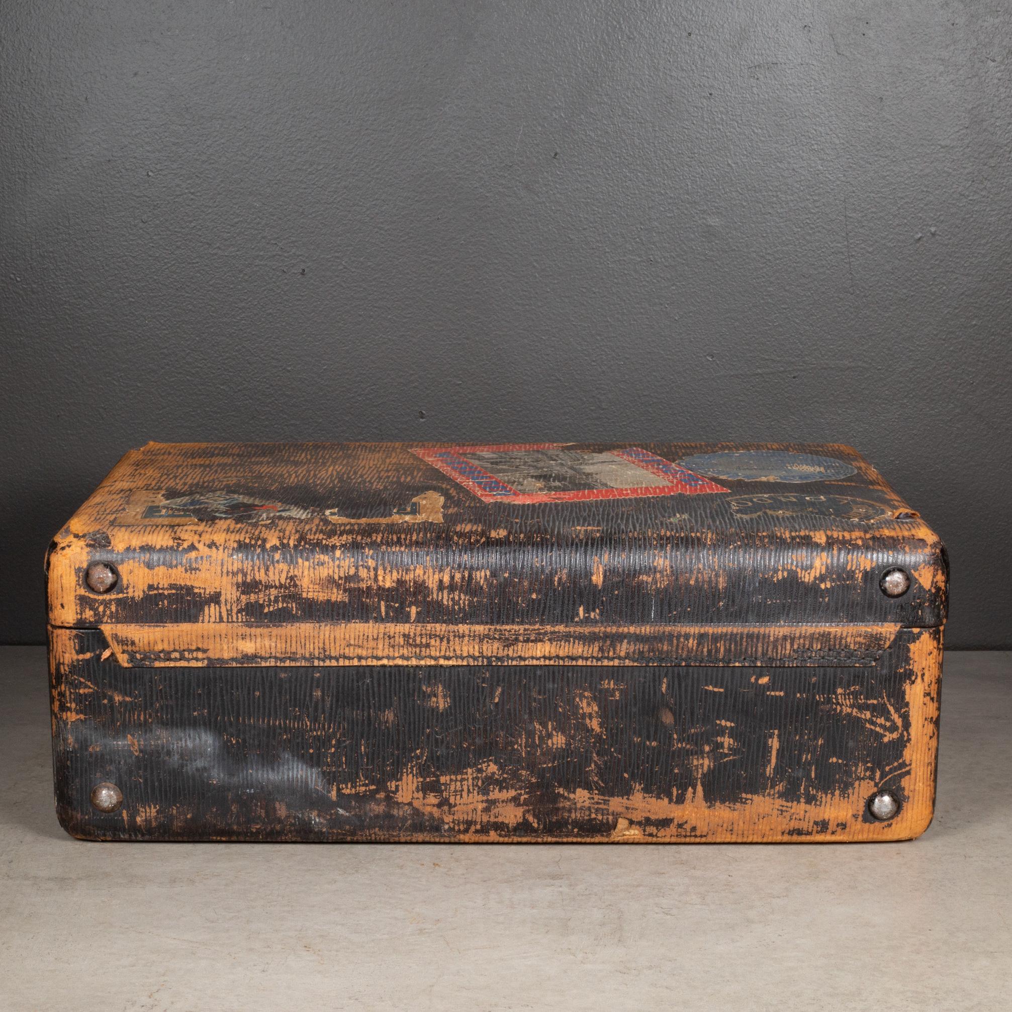 Vintage Suitcase with Original Travel Stickers c.1950 1