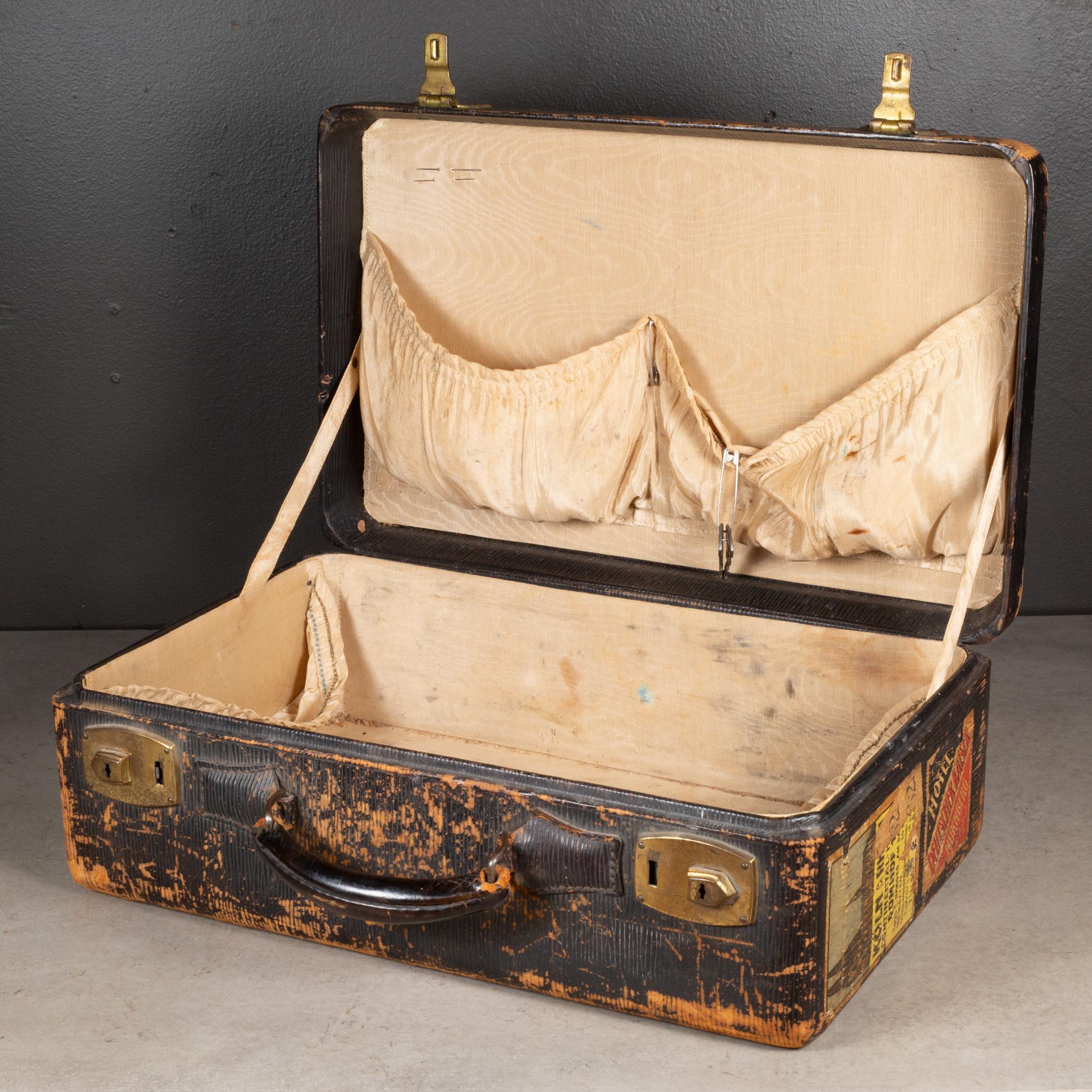 Vintage Suitcase with Original Travel Stickers c.1950 2