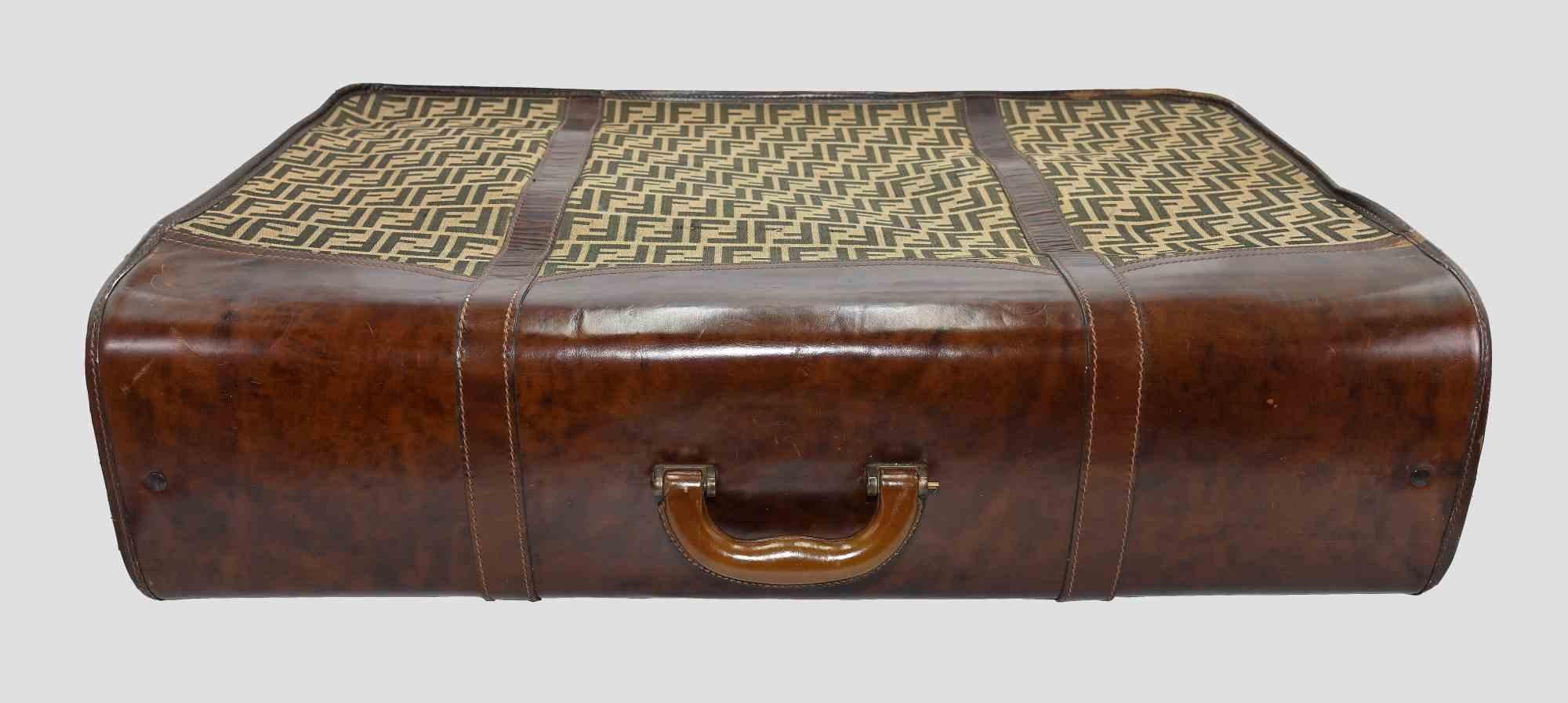Vintage Suitcases Set by Fendi, Brown Monogram Travel, 1980s For Sale 3