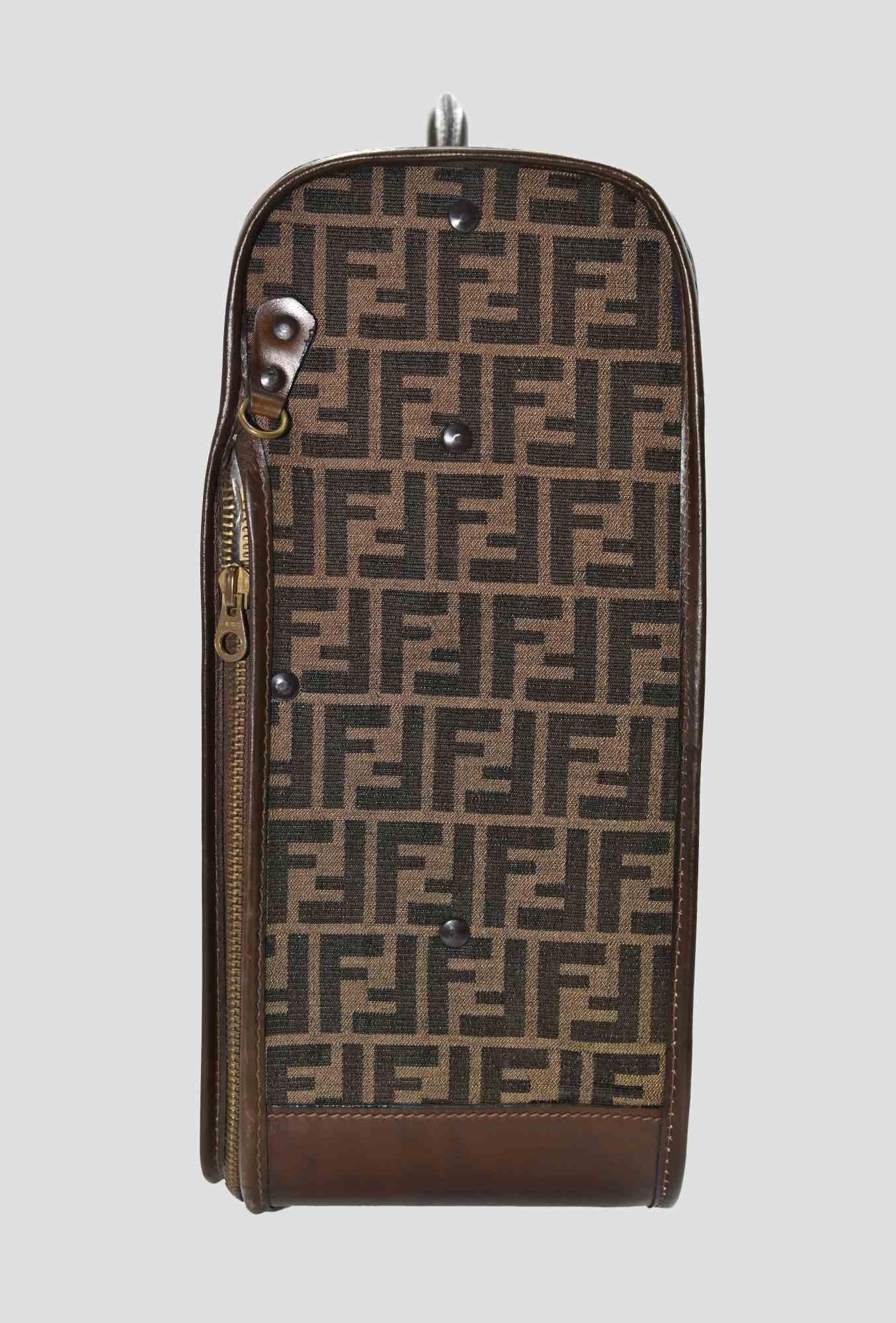 Ensemble de valises vintage marron à monogrammes de Fendi, années 1980 Bon état - En vente à Roma, IT