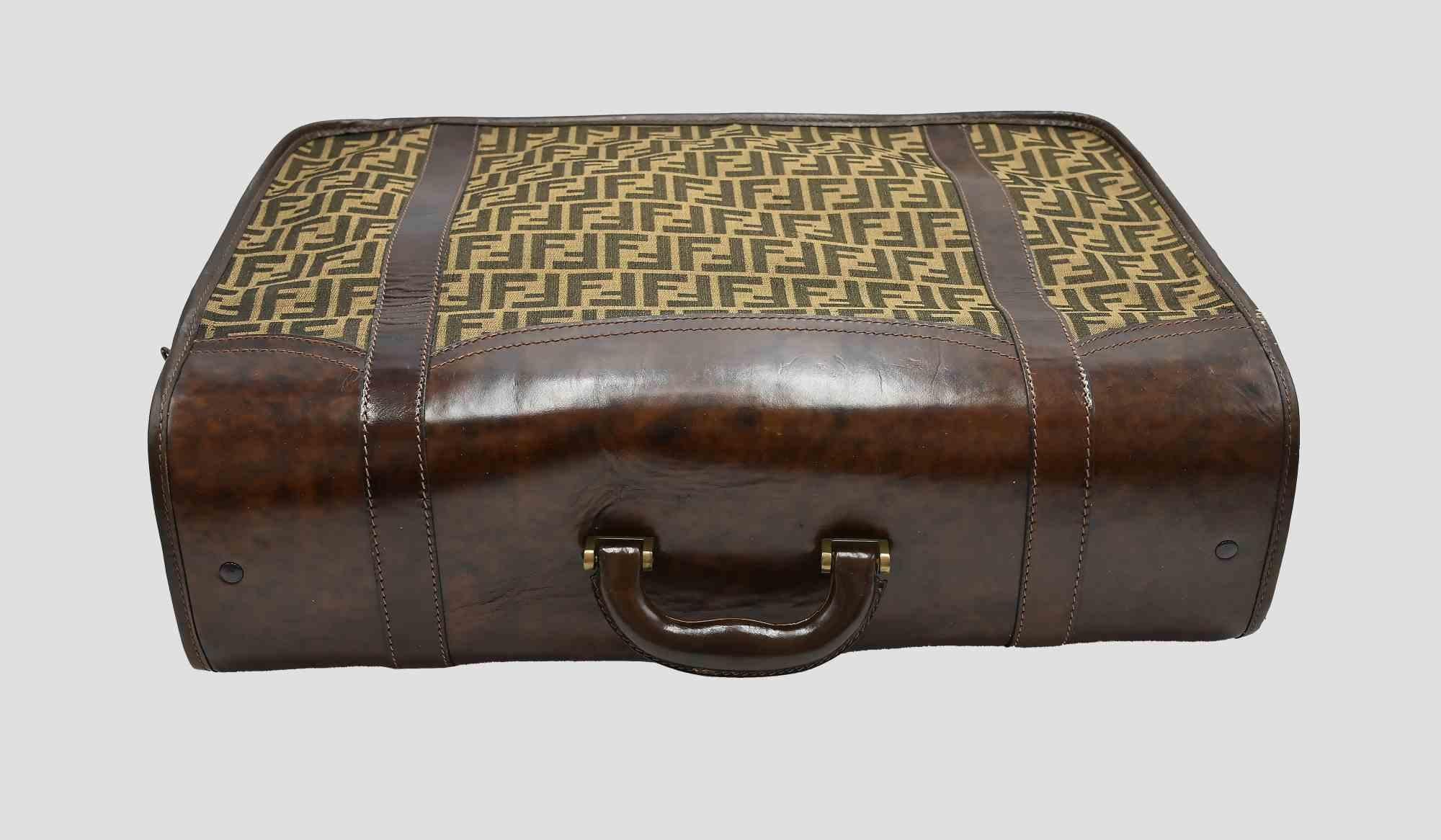 brown suitcases