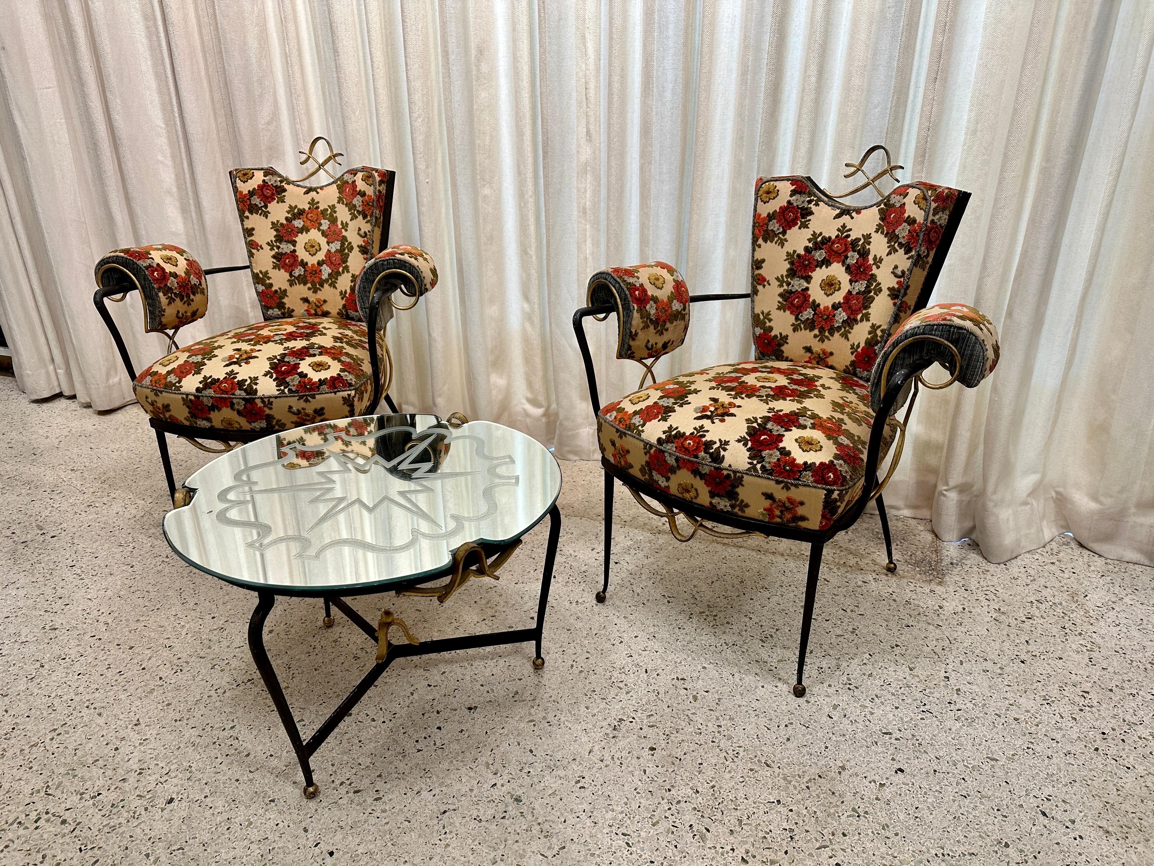 Vintage  Suite of French Armchairs and Coffee For Sale 8