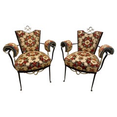 Vintage-Suite französischer Sessel und Hocker
