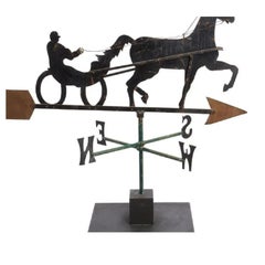 Vintage Sulky and Rider Folk Art Weather Vane, 1940s