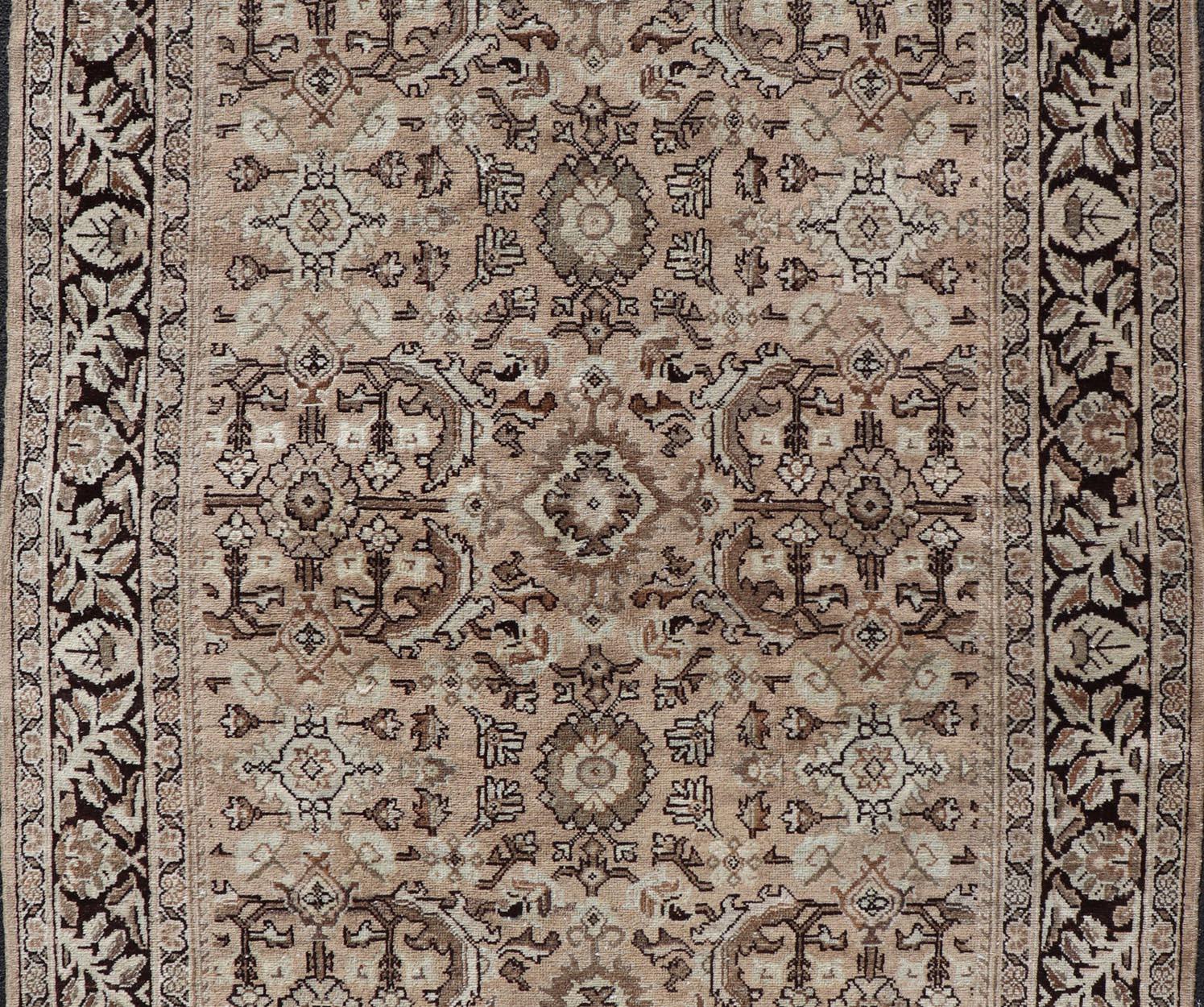 Persian Vintage Sultanabad-Mahal Rug with All-Over Sub-Geometric Medallion Design For Sale