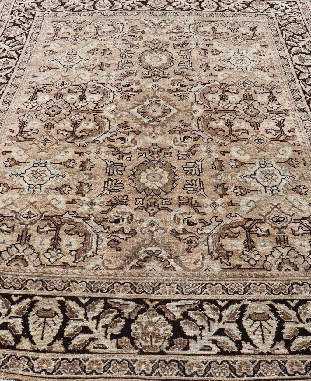 20th Century Vintage Sultanabad-Mahal Rug with All-Over Sub-Geometric Medallion Design For Sale