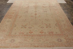 Vintage Sultanabad Rug in All over Beige, Orange Floral Pattern by Rug & Kilim