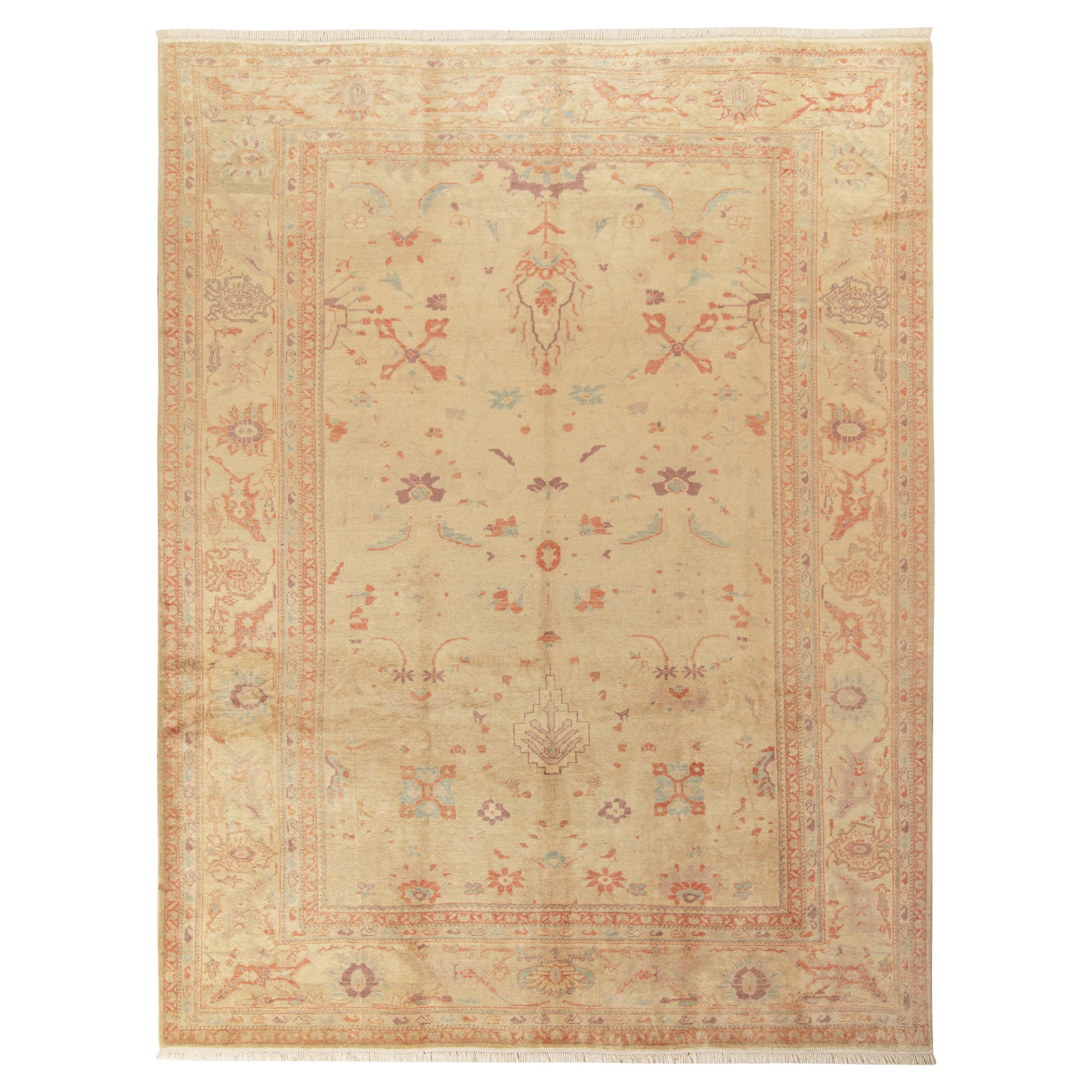 Sultanabad Vintage-Teppich in Beige, Orange mit Blumenmuster von Rug & Kilim, Vintage