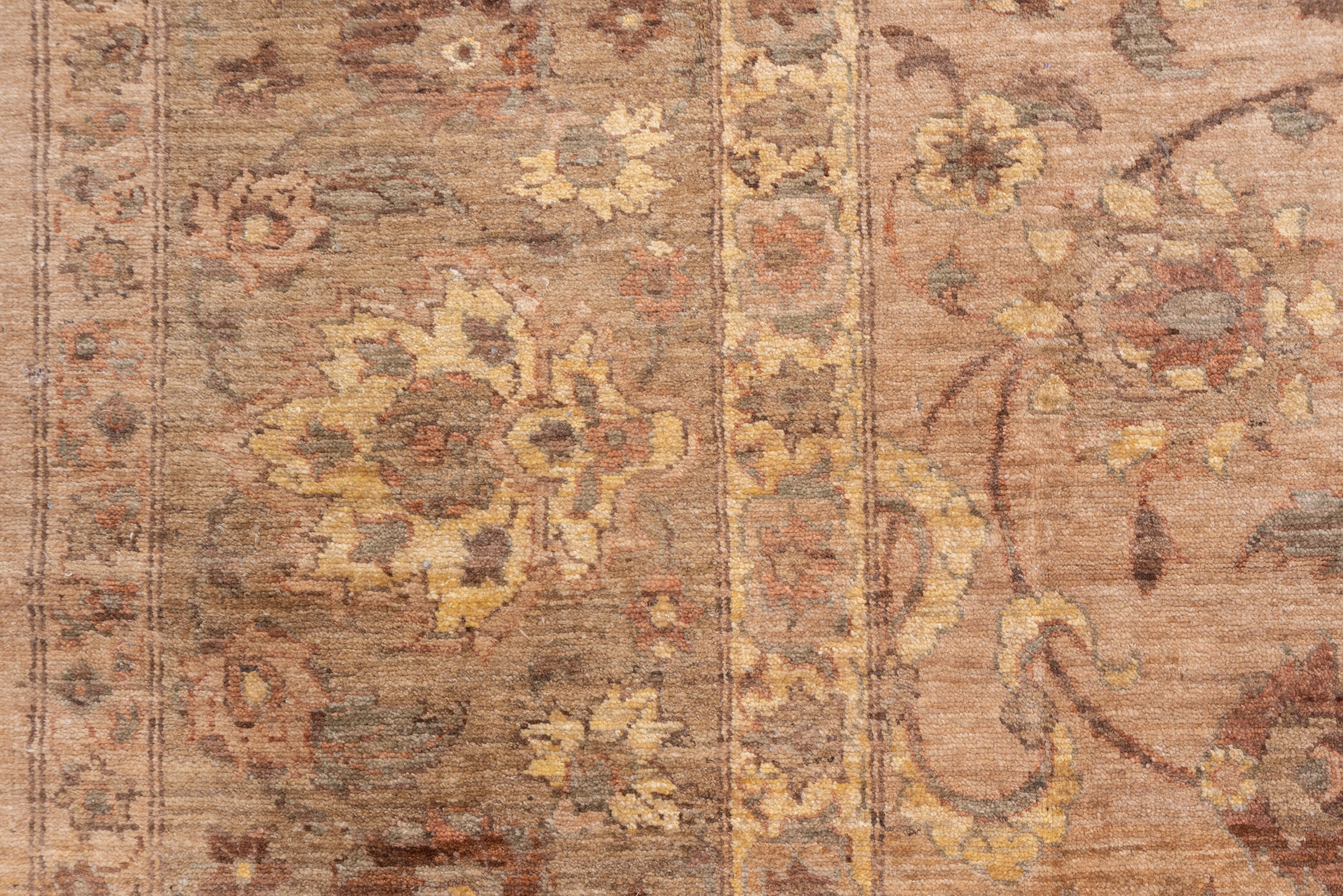 20th Century Vintage Sultanabad Rug Warm Clay Field with Scrolling Floral Palmettes For Sale