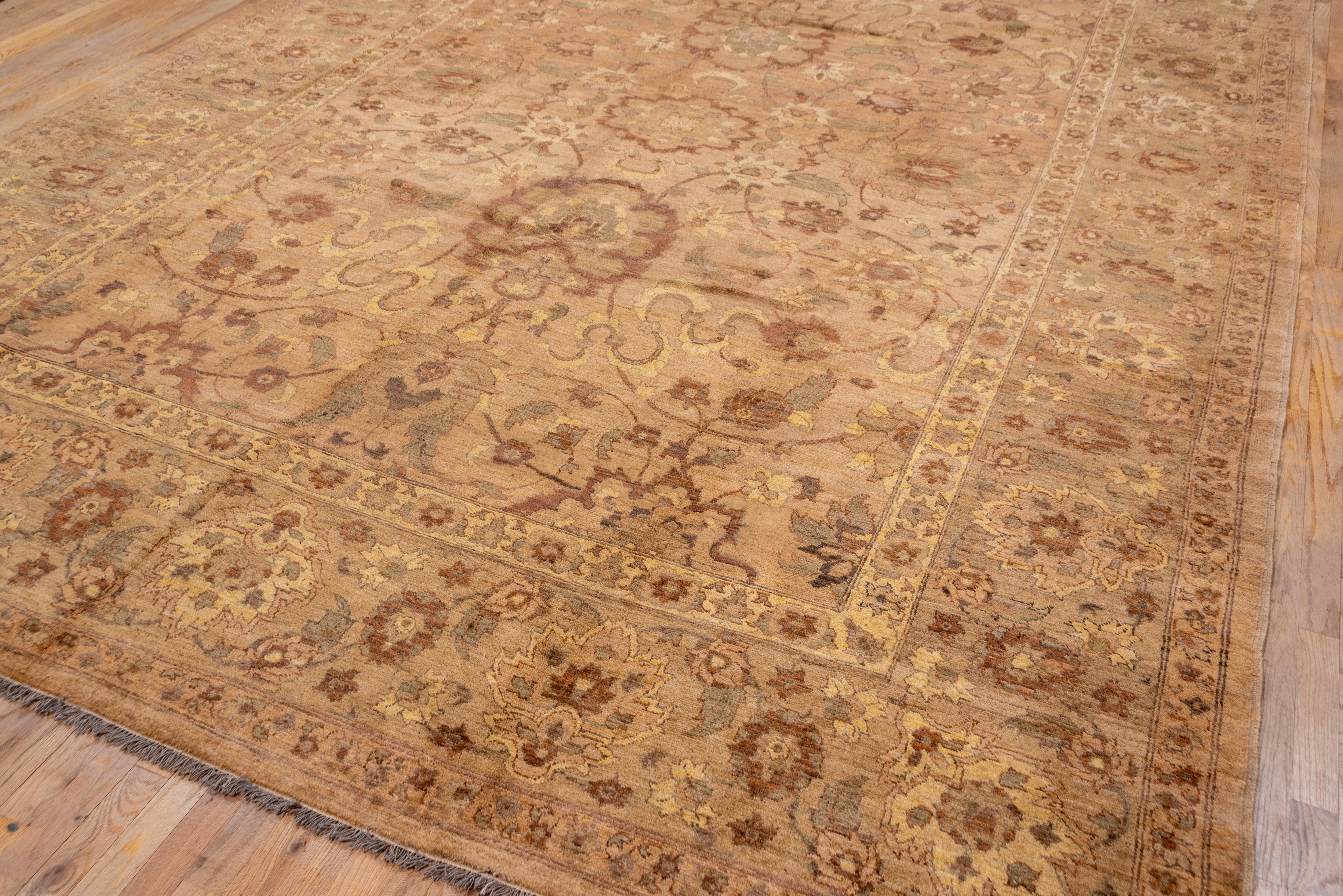 Vintage Sultanabad Rug Warm Clay Field with Scrolling Floral Palmettes For Sale 2