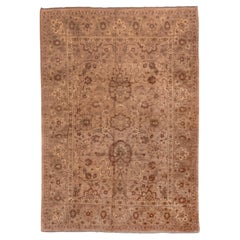Vintage Sultanabad Rugs Champ d'argile chaud avec palmettes florales déroulantes