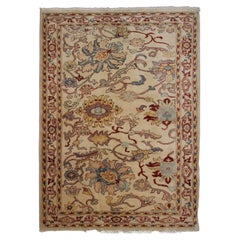 Tapis vintage Sultanabad Sampler géométrique ivoire Tapis Sultanabad Mahal