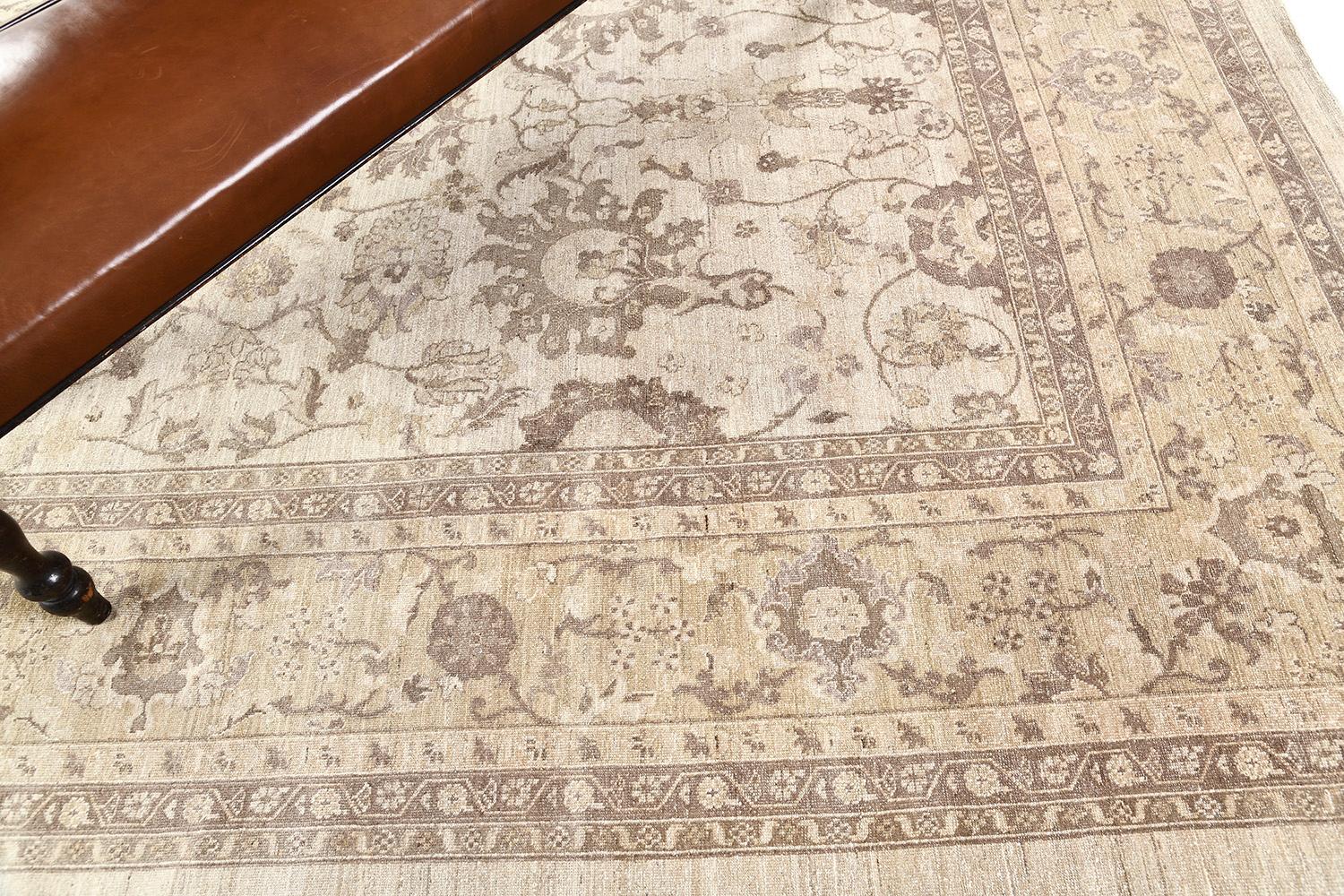 Hand-Knotted Vintage Sultanabad Style Rug For Sale