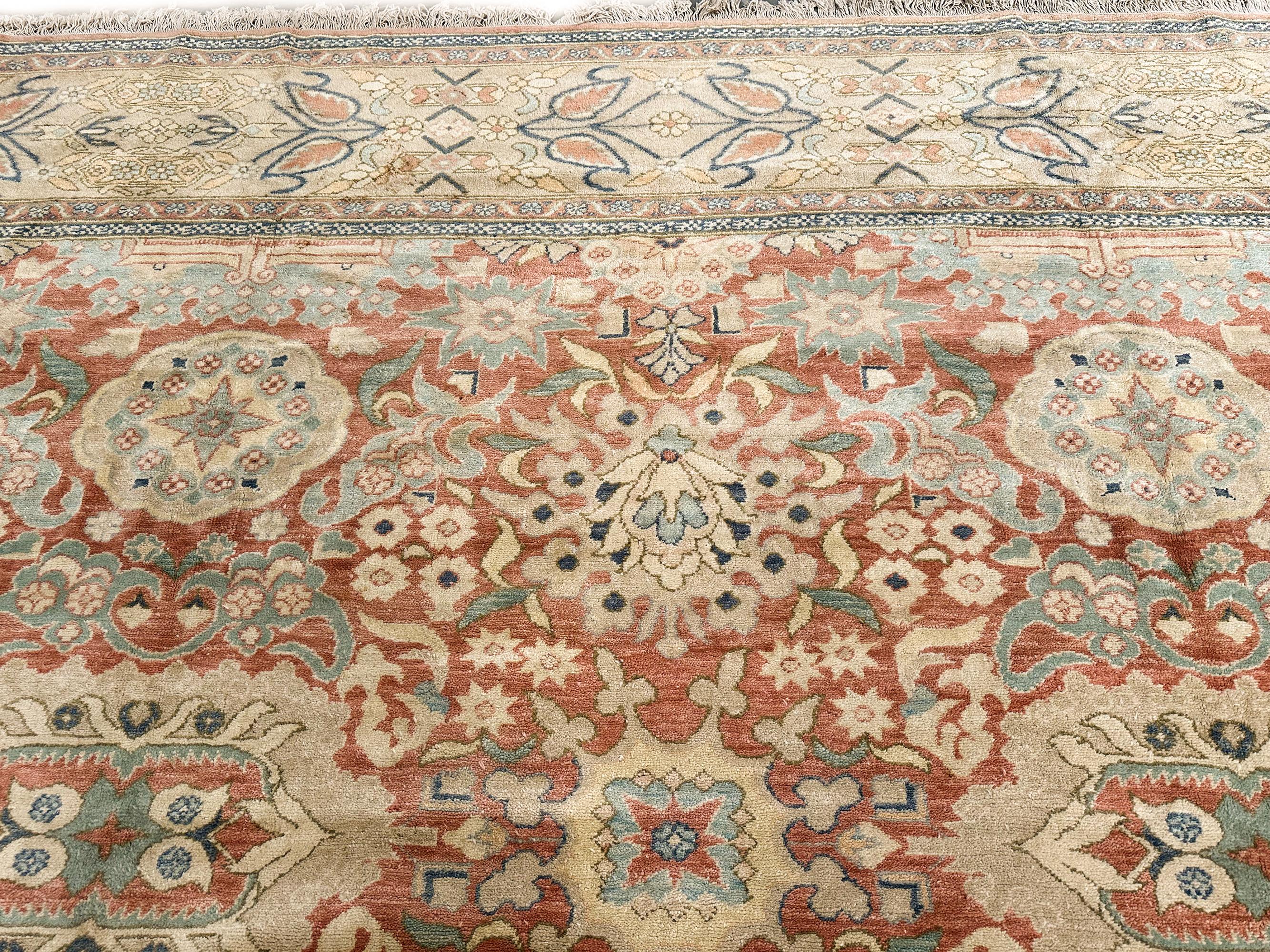 Vintage Sultanabadd Mahall Geometric Overall 13x15ft 404cm x 465cm For Sale 7