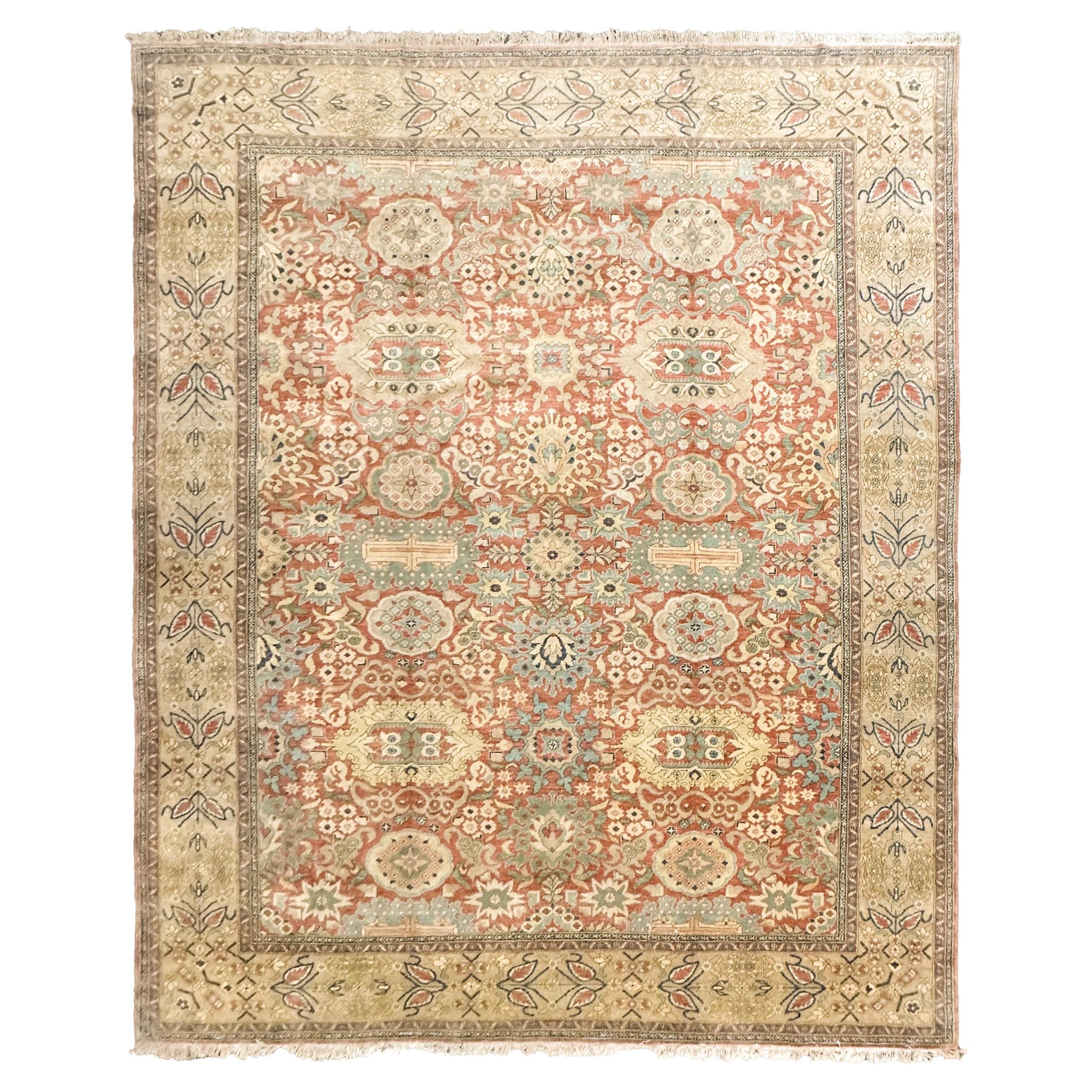 Vintage Sultanabadd Mahall Geometric Overall 13x15ft 404cm x 465cm For Sale