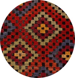 Vintage Sumakh Wool Runner, Hand-Knotted Geometric Design, 1950s