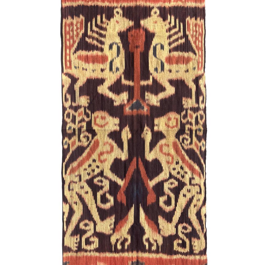 Vintage Sumba Slendang Paño de Hombro/Escarpa/Colgante de Pared con Diseño de Animales Tribal en venta
