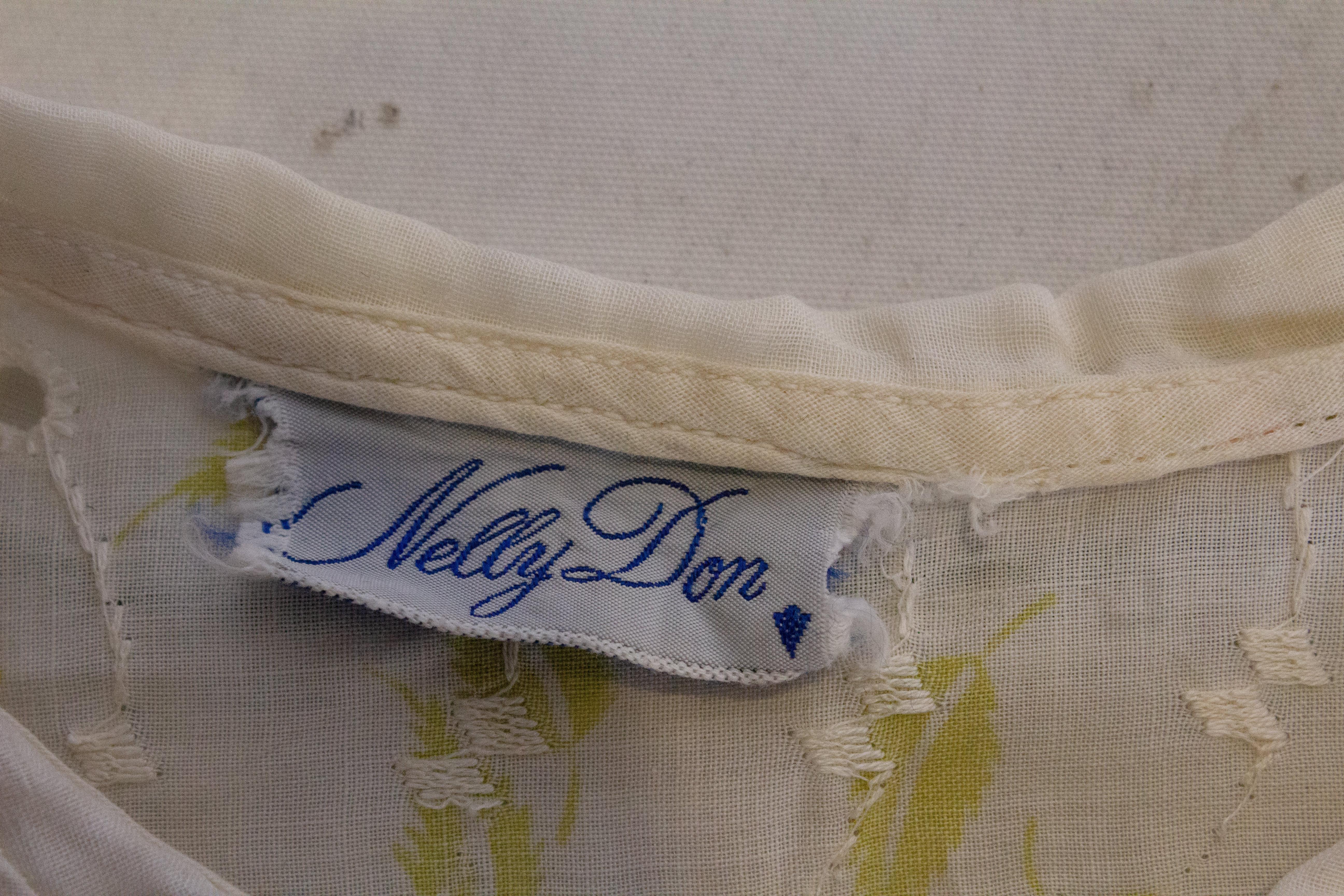 Vestido de verano vintage de algodón de Nelly Don Gris en venta
