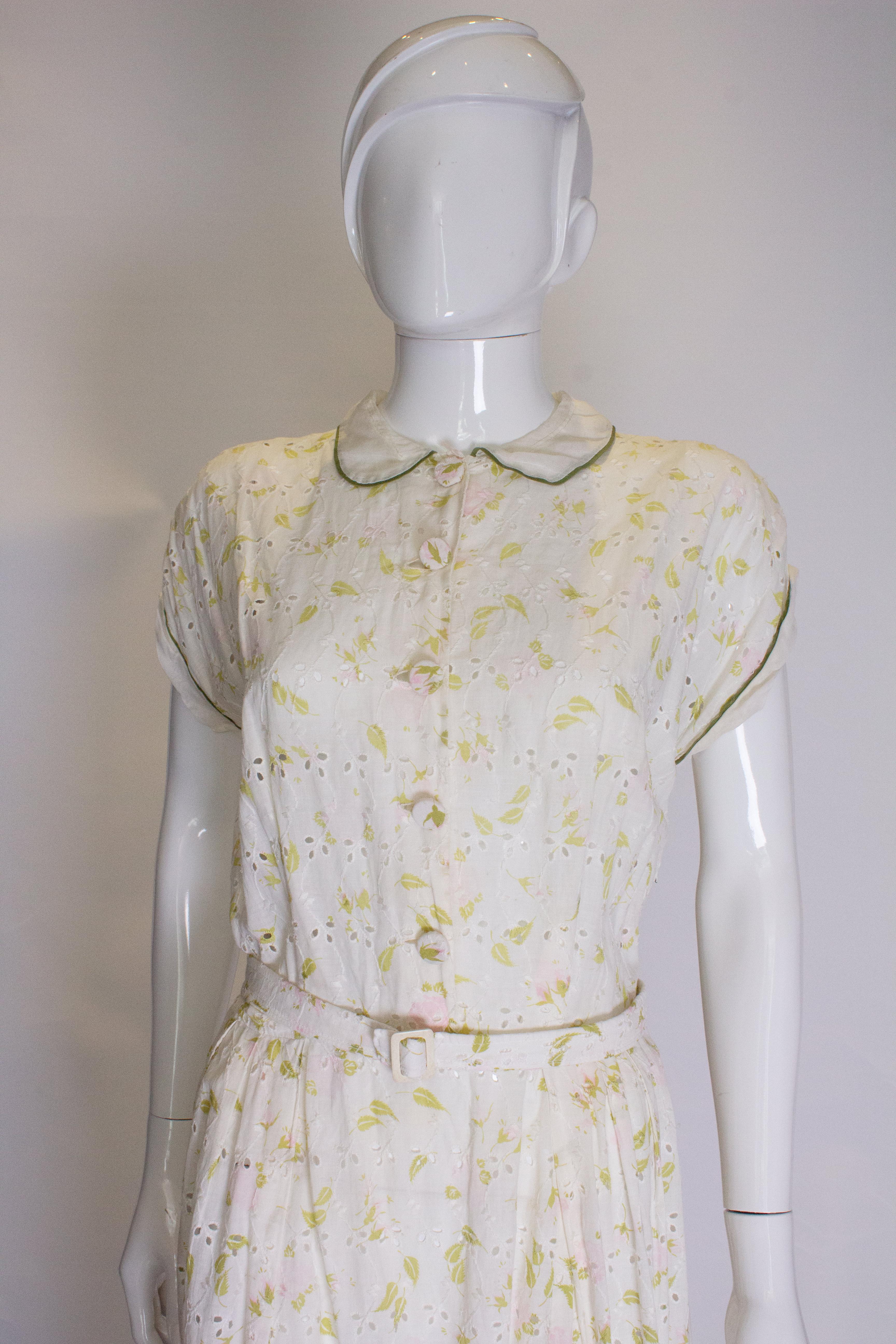 Vestido de verano vintage de algodón de Nelly Don en venta 1