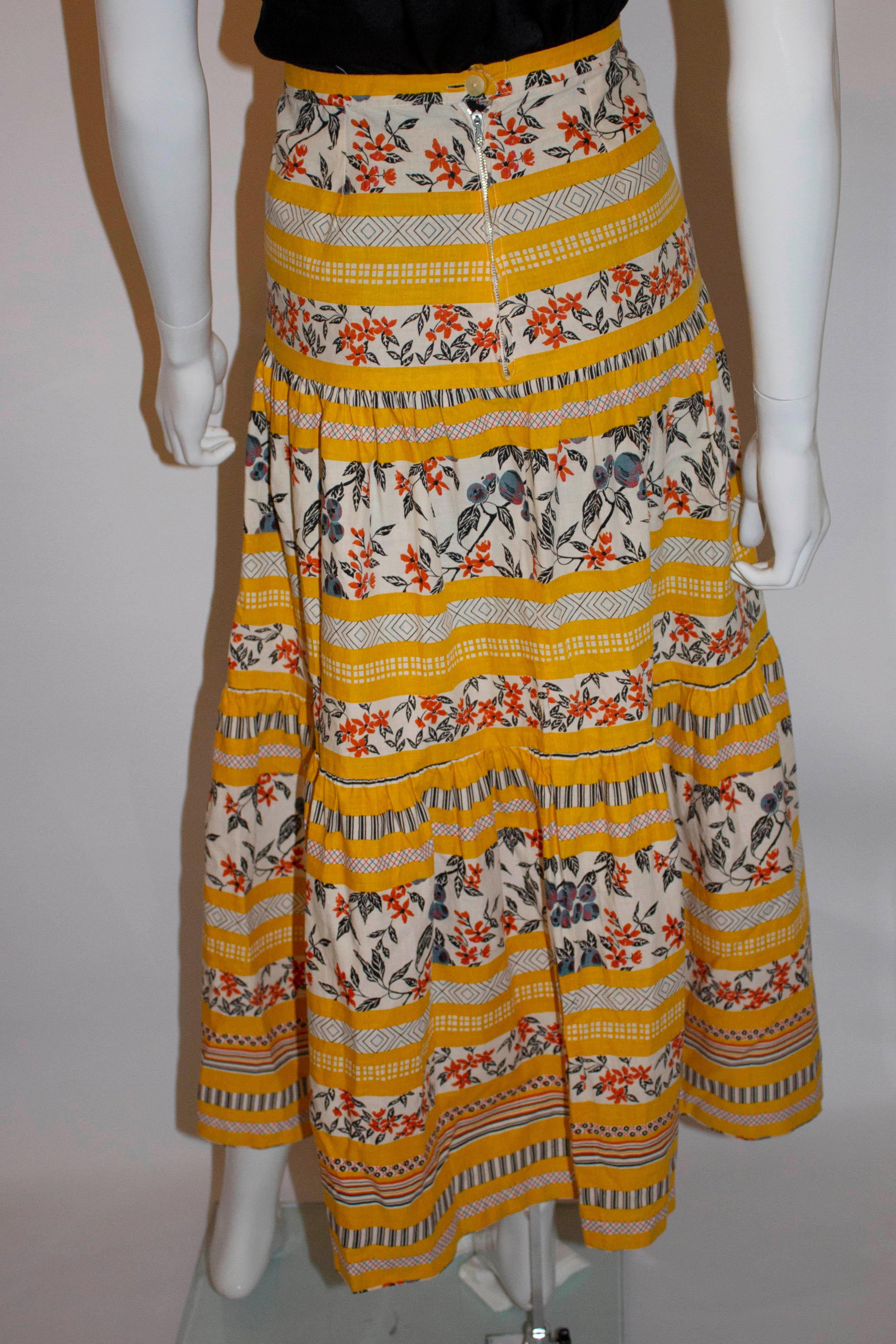 Vintage Summer Tiered Skirt For Sale 1