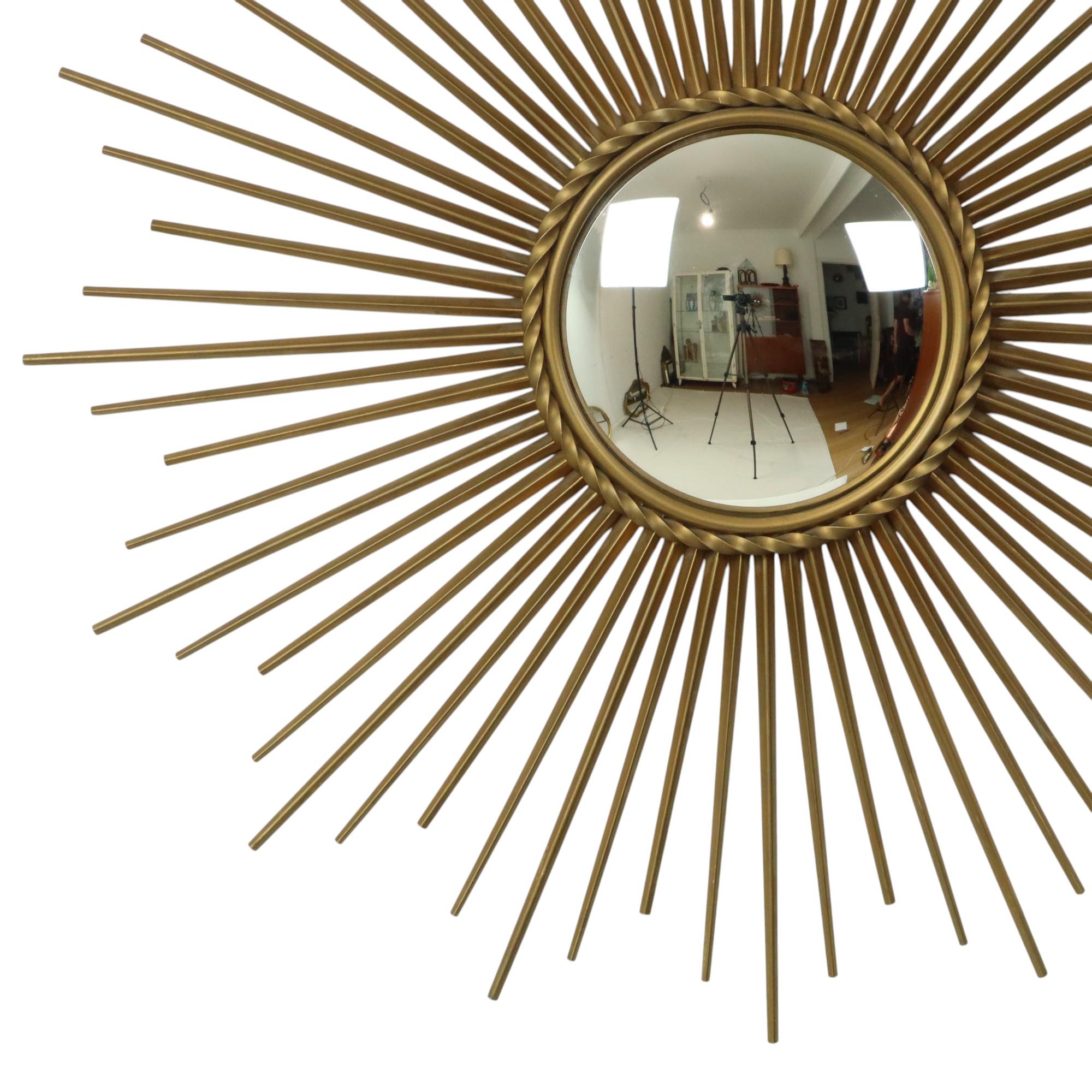 Espejo Sol Vintage Chaty Vallauris XL Francia 70cm Moderno de mediados de siglo en venta