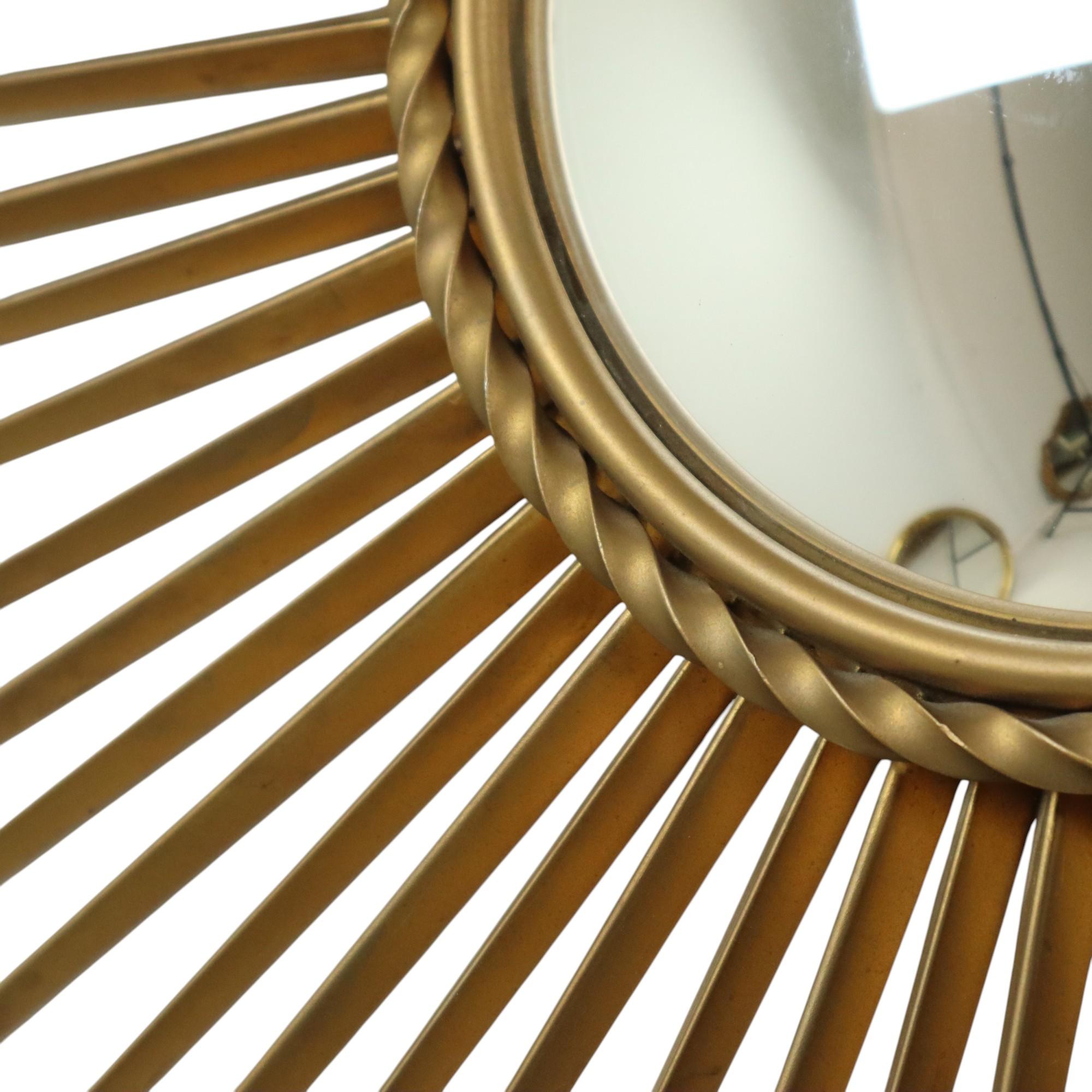 Espejo Sol Vintage Chaty Vallauris XL Francia 70cm Metal en venta