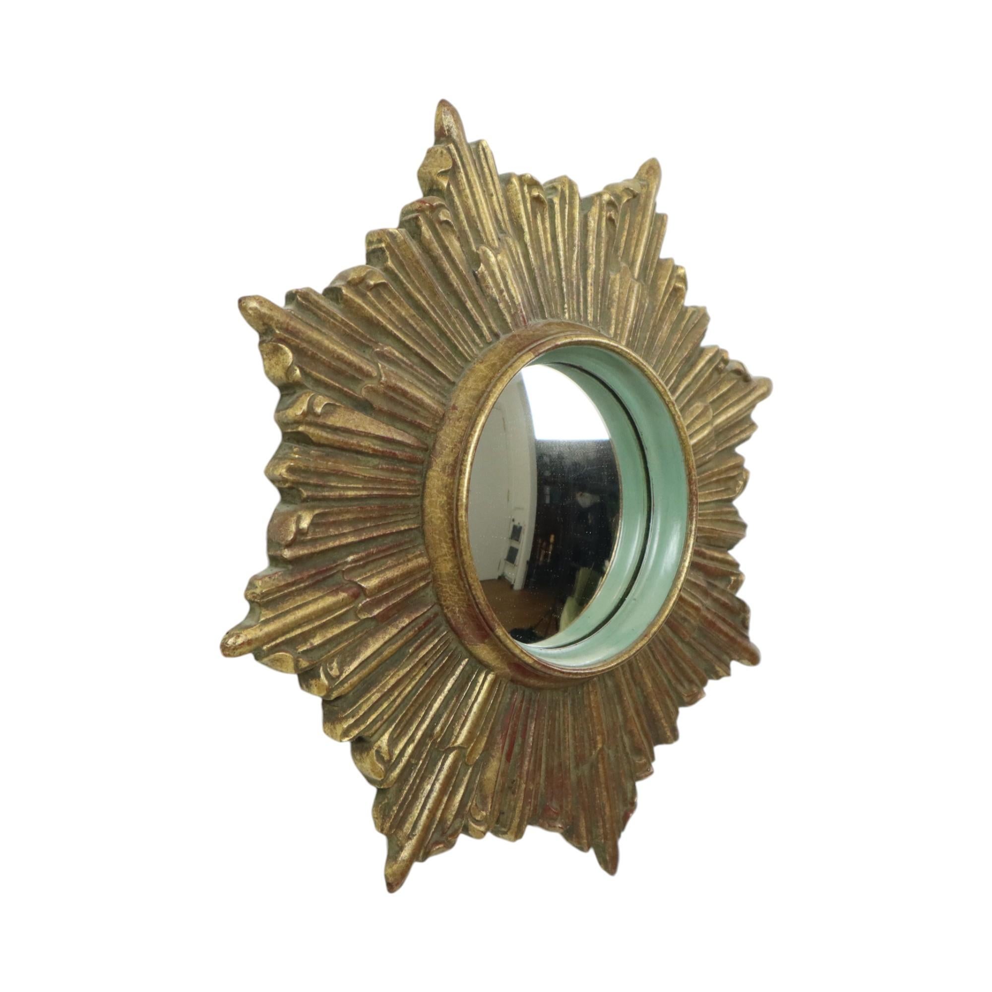 Vetro Specchio solare vintage Sunburst Mirror Deknudt Convex 33cm in vendita