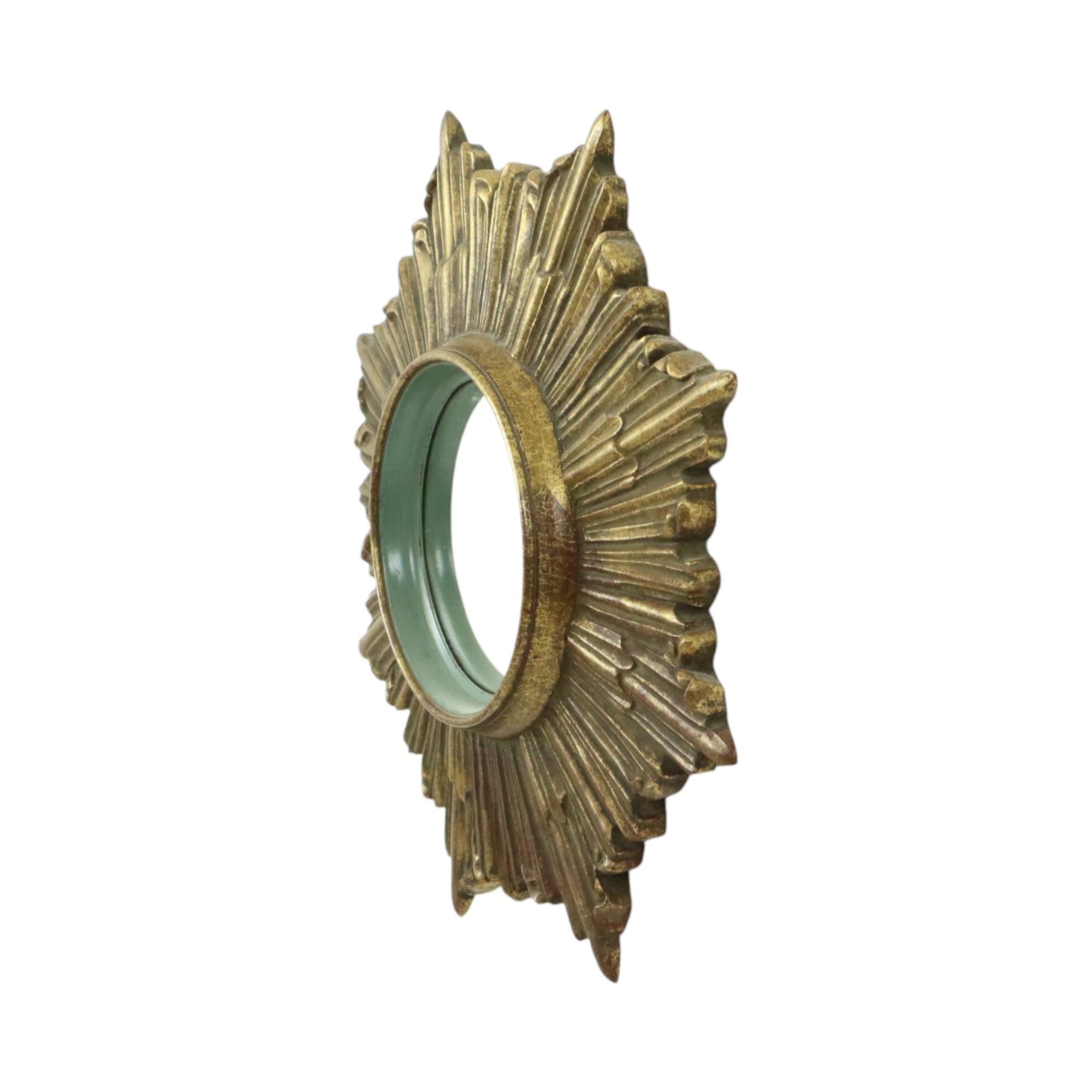 Specchio solare vintage Sunburst Mirror Deknudt Convex 33cm in vendita 1