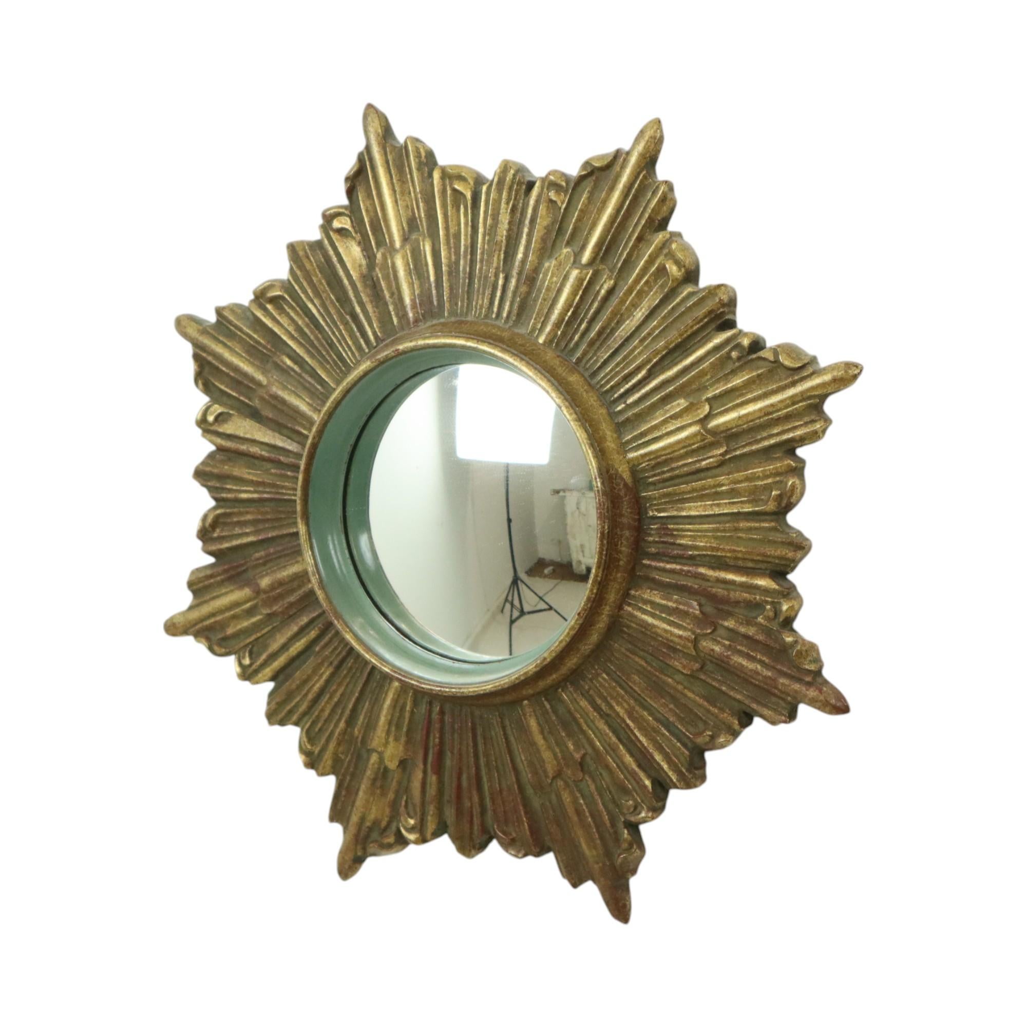 Specchio solare vintage Sunburst Mirror Deknudt Convex 33cm in vendita 2