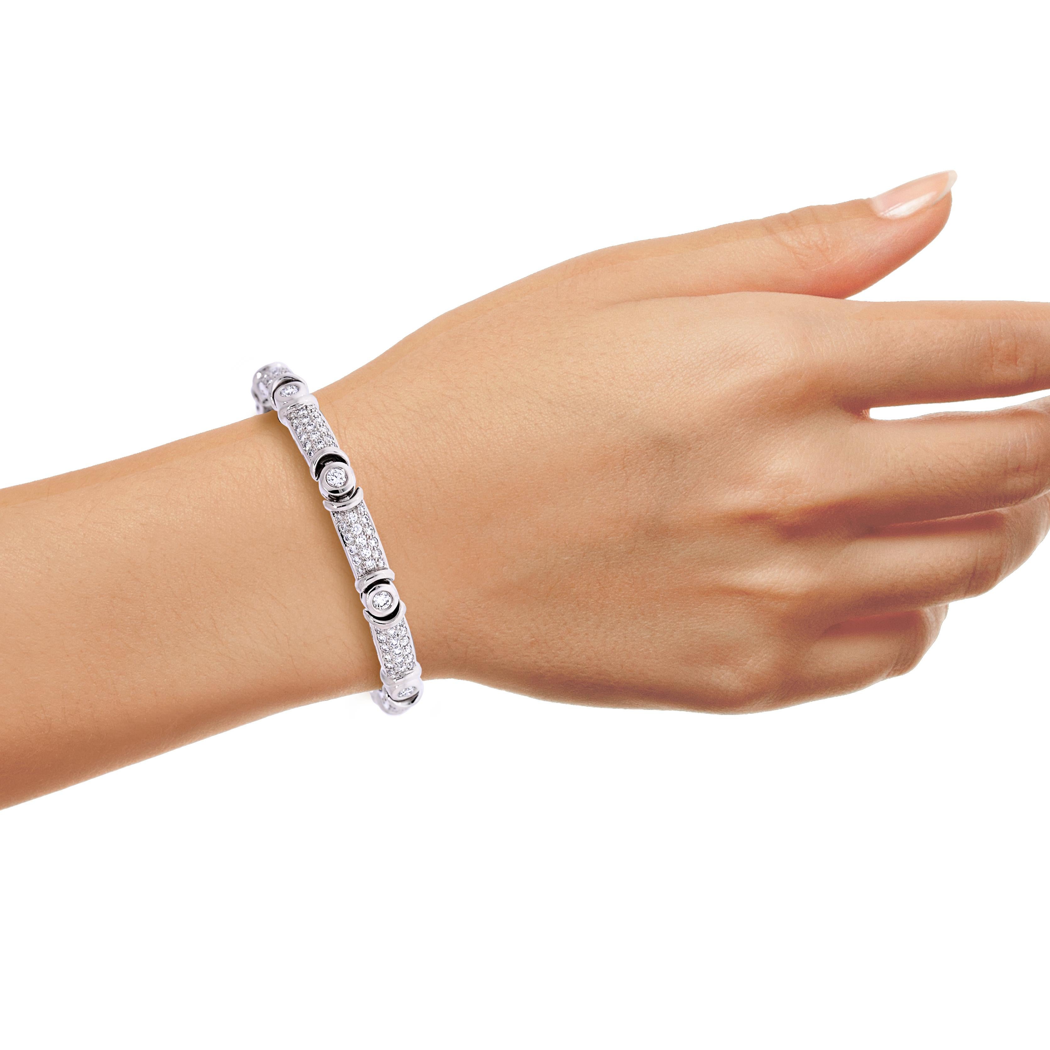 Vintage Suna Armband aus Platin, signiert 7 Karat natürlicher Diamant und Platin im Zustand „Hervorragend“ in Miami, FL
