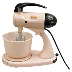 Vintage Sunbeam Mixmaster Pink 10 Speed Electric Mixer With Glass Bowl