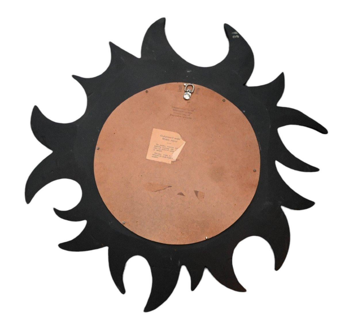 Specchio convesso vintage Sunburst - Specchio in resina e ceramica - Specchio solare In condizioni buone in vendita a Bilzen, BE