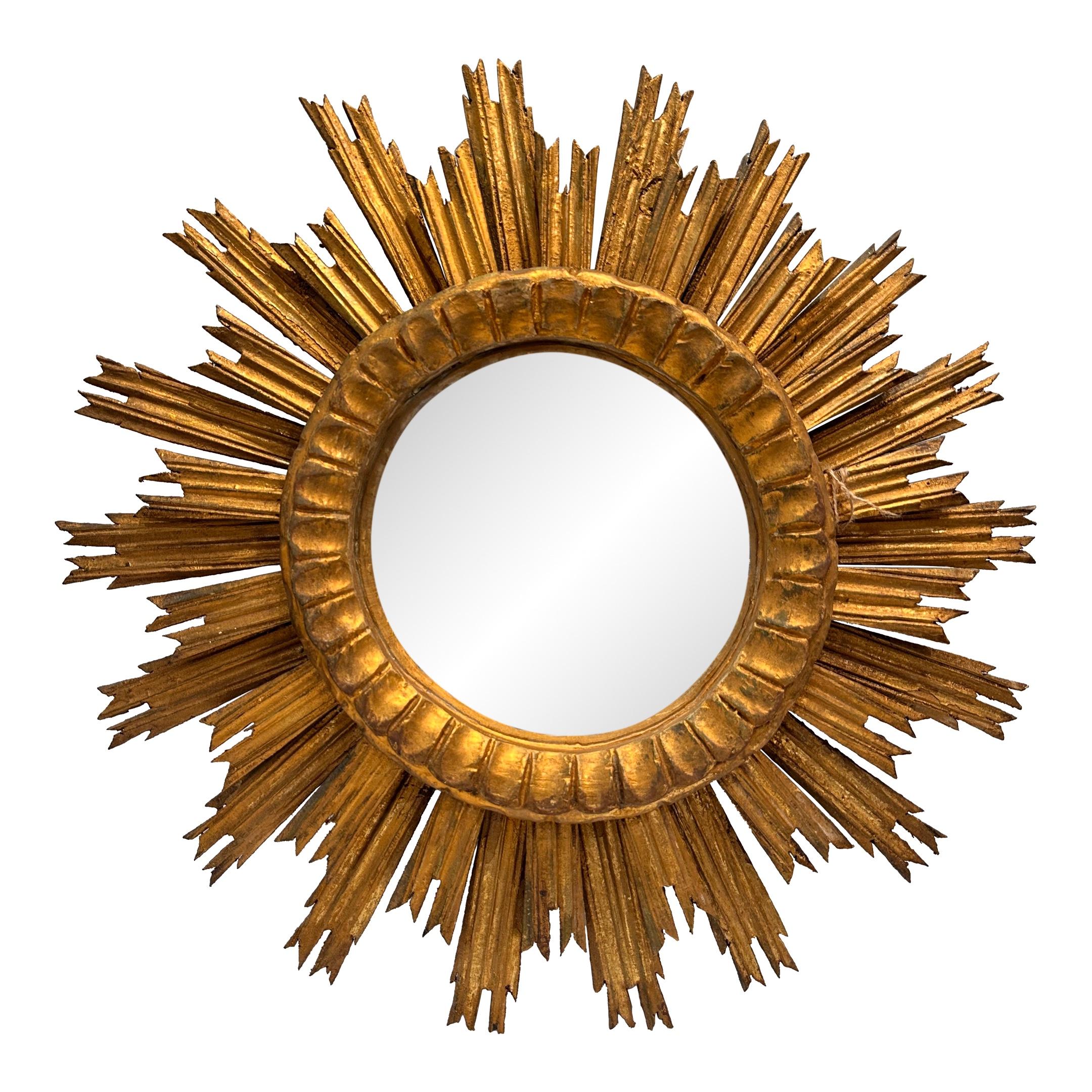 Vieux miroir Sunburst en vente