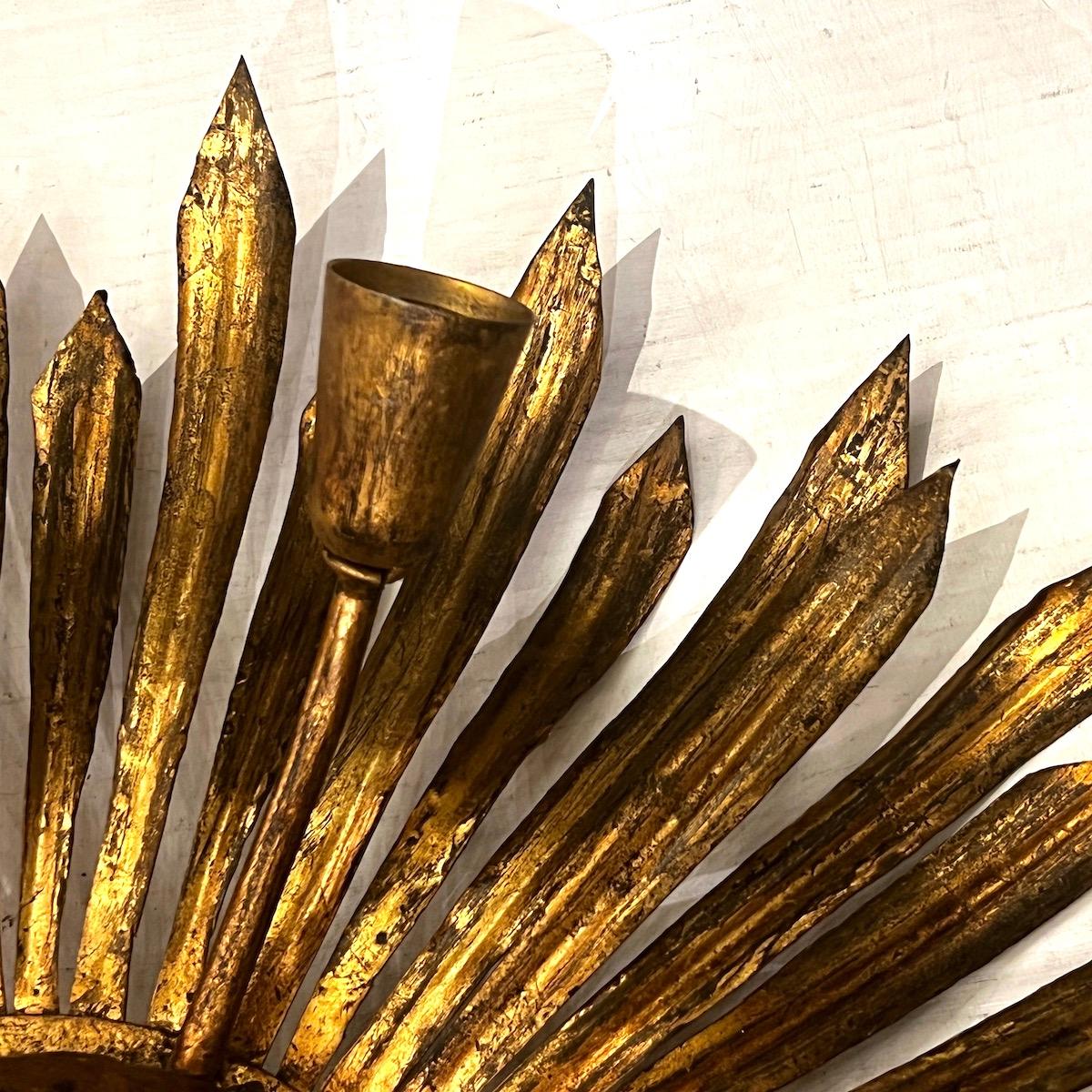 Vintage-Sonnenblumen-Leuchte (Metall) im Angebot