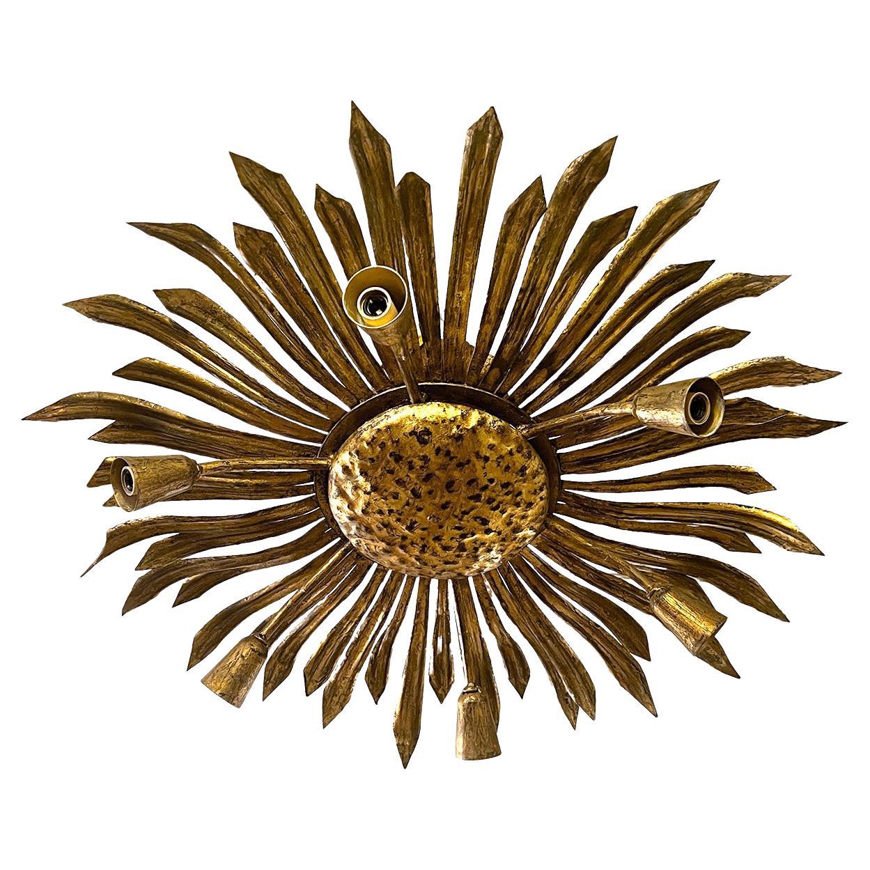 Vintage Sunflower Light Fixture For Sale