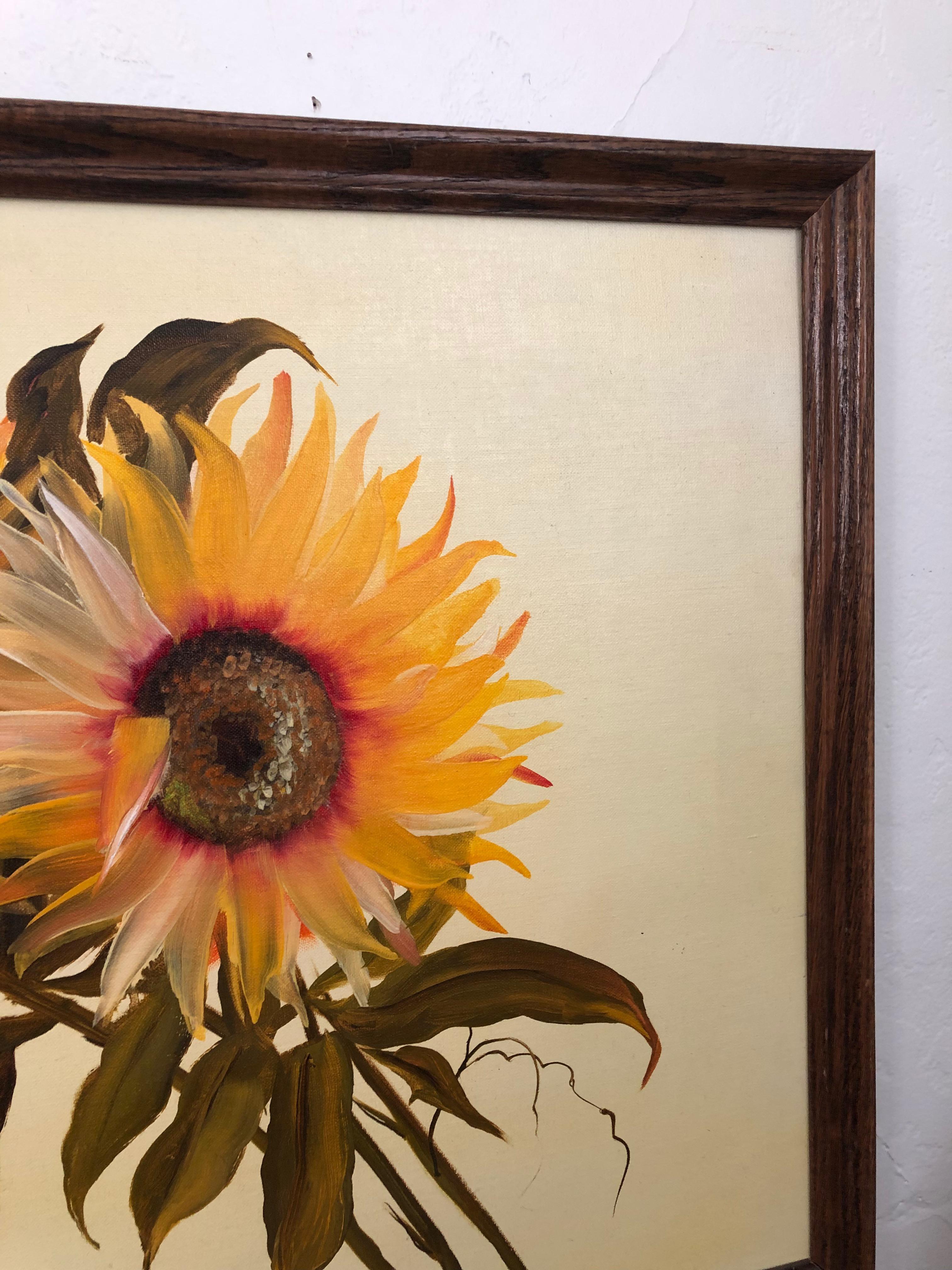 Vintage Sunflower Oil Painting 3