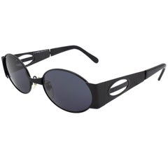 Retro sunglasses by Egon Von Furstenberg, made in Italy. Black 80s sunglasses