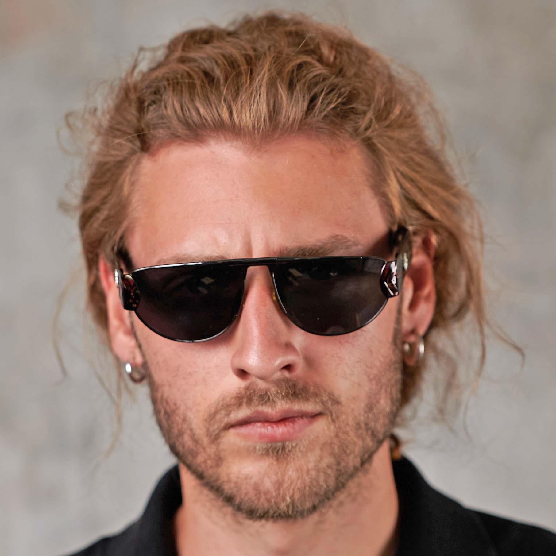 Men's Vintage sunglasses by Egon Von Furstenberg, made in Italy in the 1980s For Sale