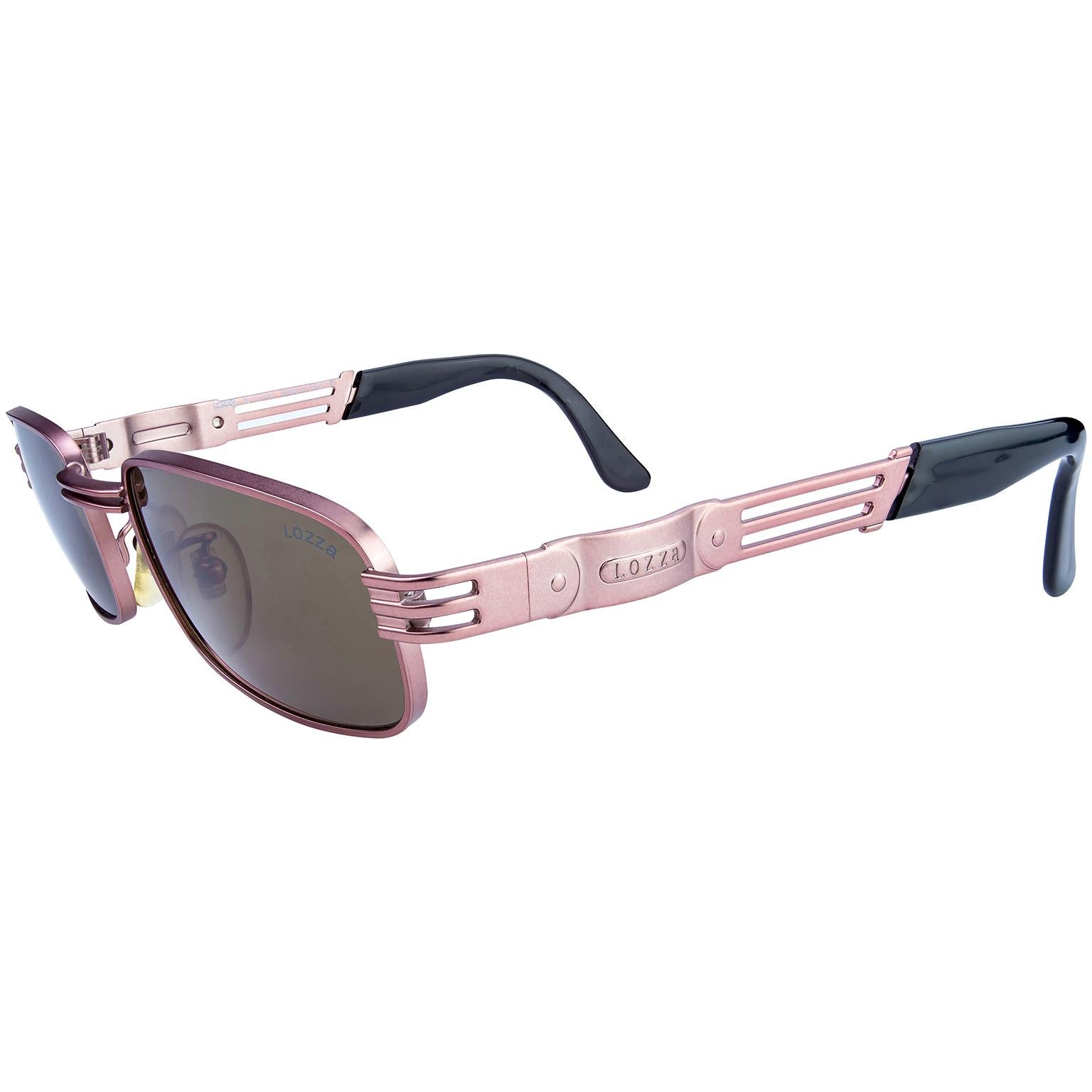 Vintage-Sonnenbrille von Lozza, 80er Jahre Designer-Sonnenbrille [ungetragen] (Grau) im Angebot