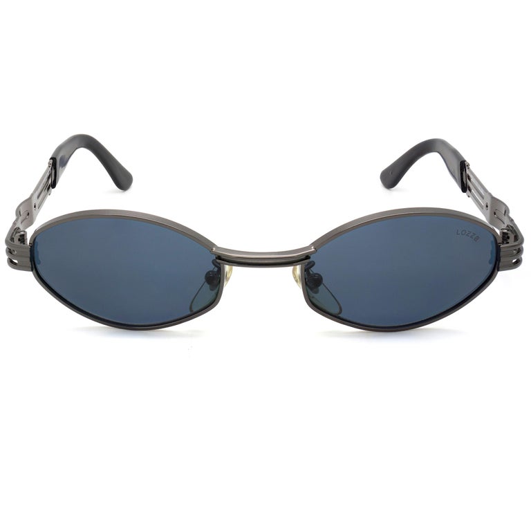 LOZZA Occhiali Da Sole Vintage Esagonali Anni 80 - Made In Italy - Gunmetal/Honey