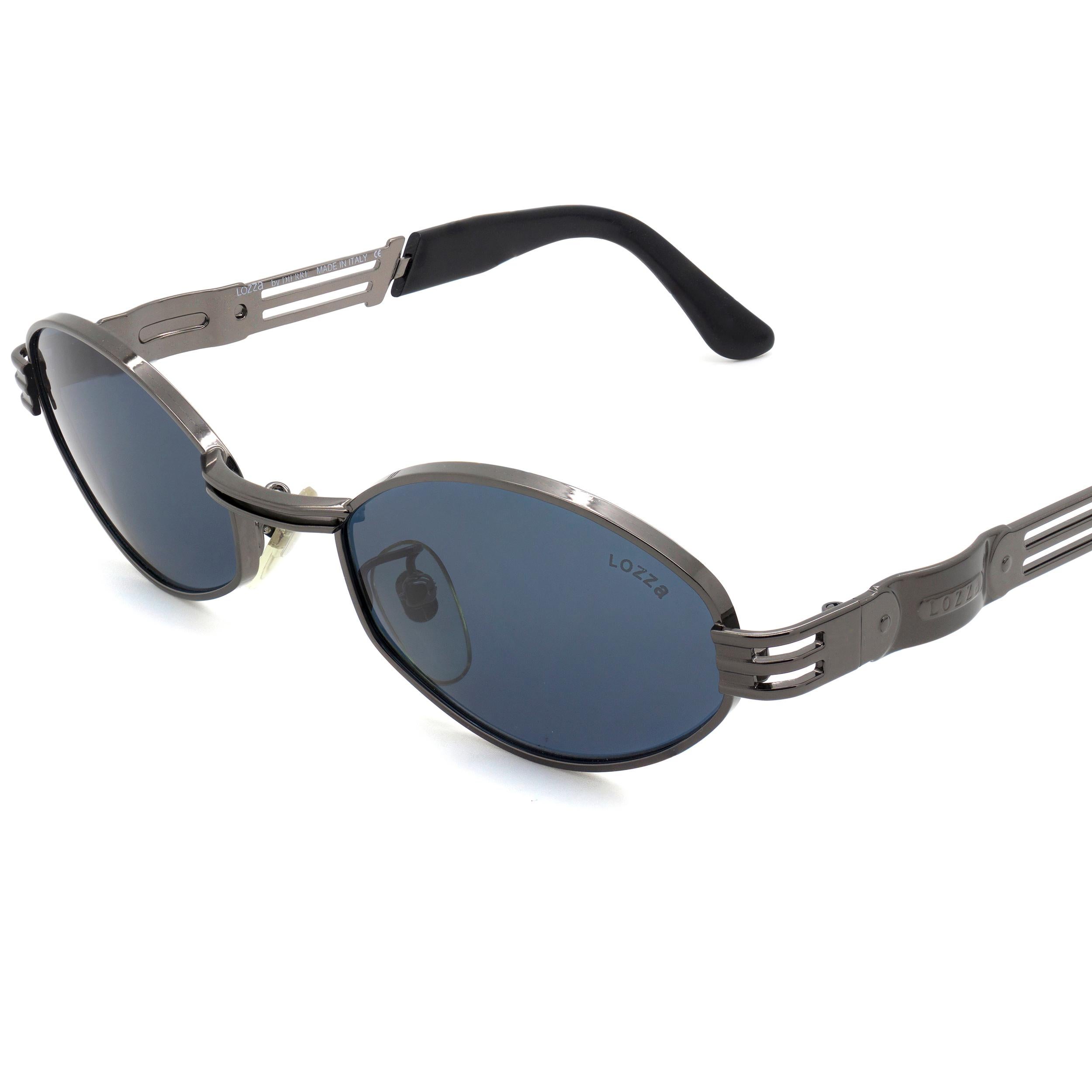 Gray Vintage sunglasses by Lozza, 80s hexagonal sunglasses For Sale